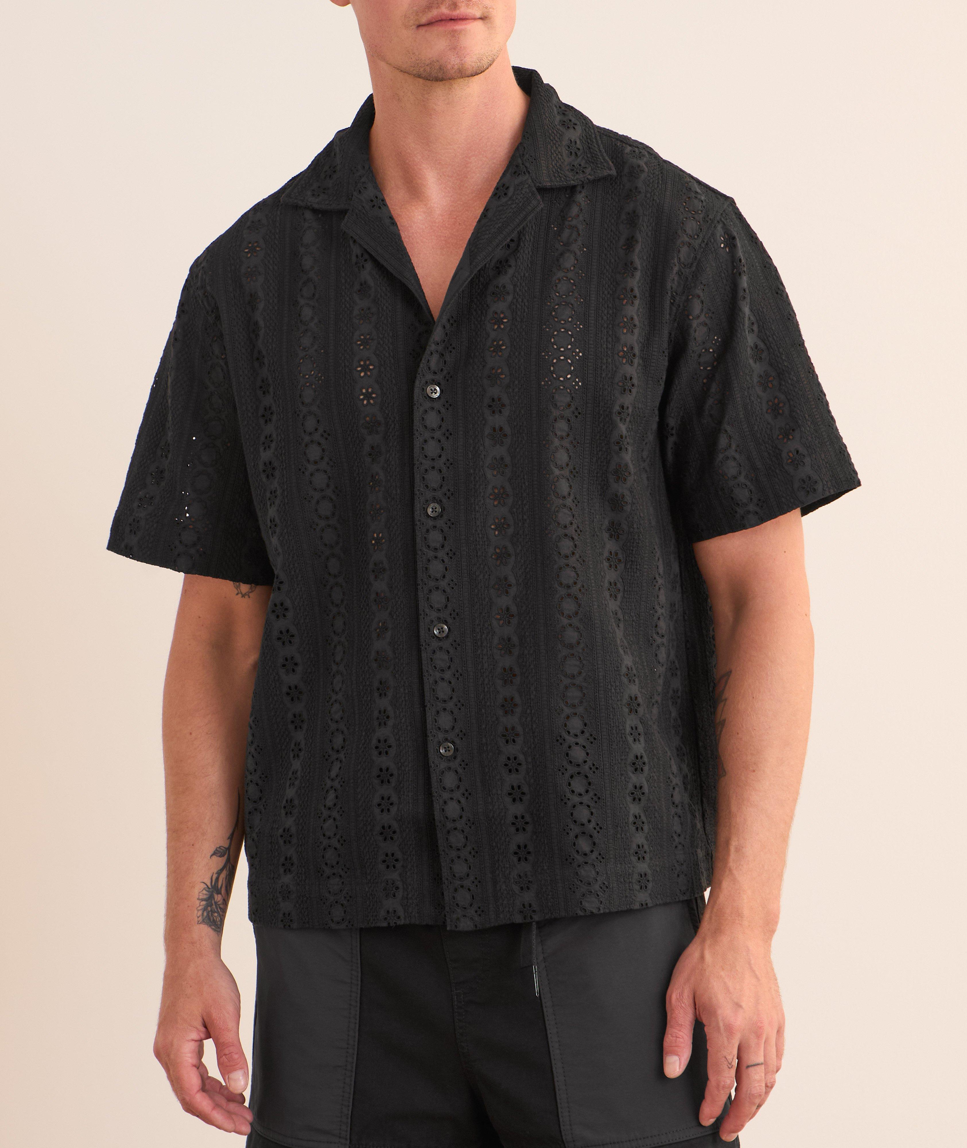 Eyelet Cotton Camp Shirt  image 1
