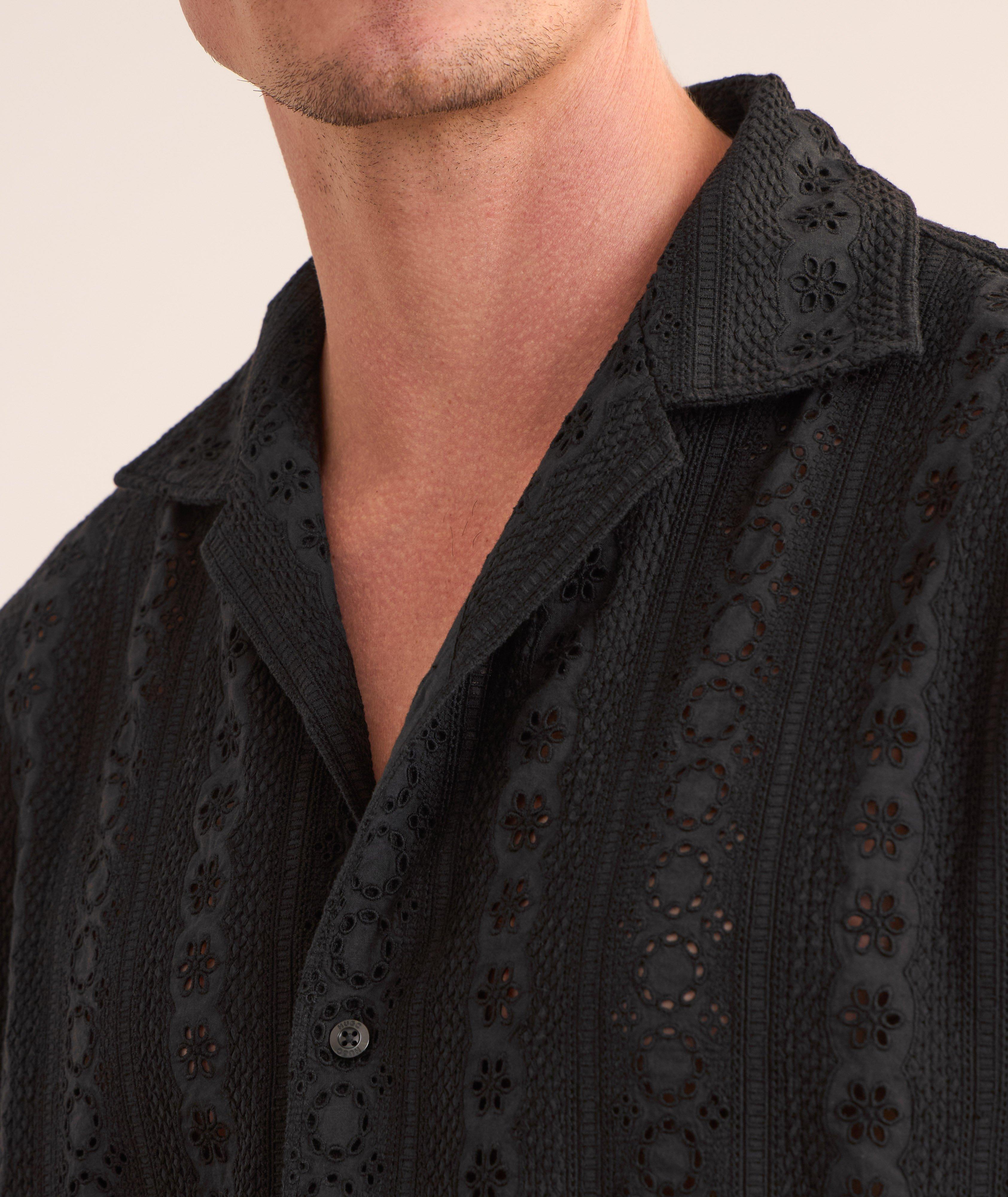 Eyelet Cotton Camp Shirt  image 3