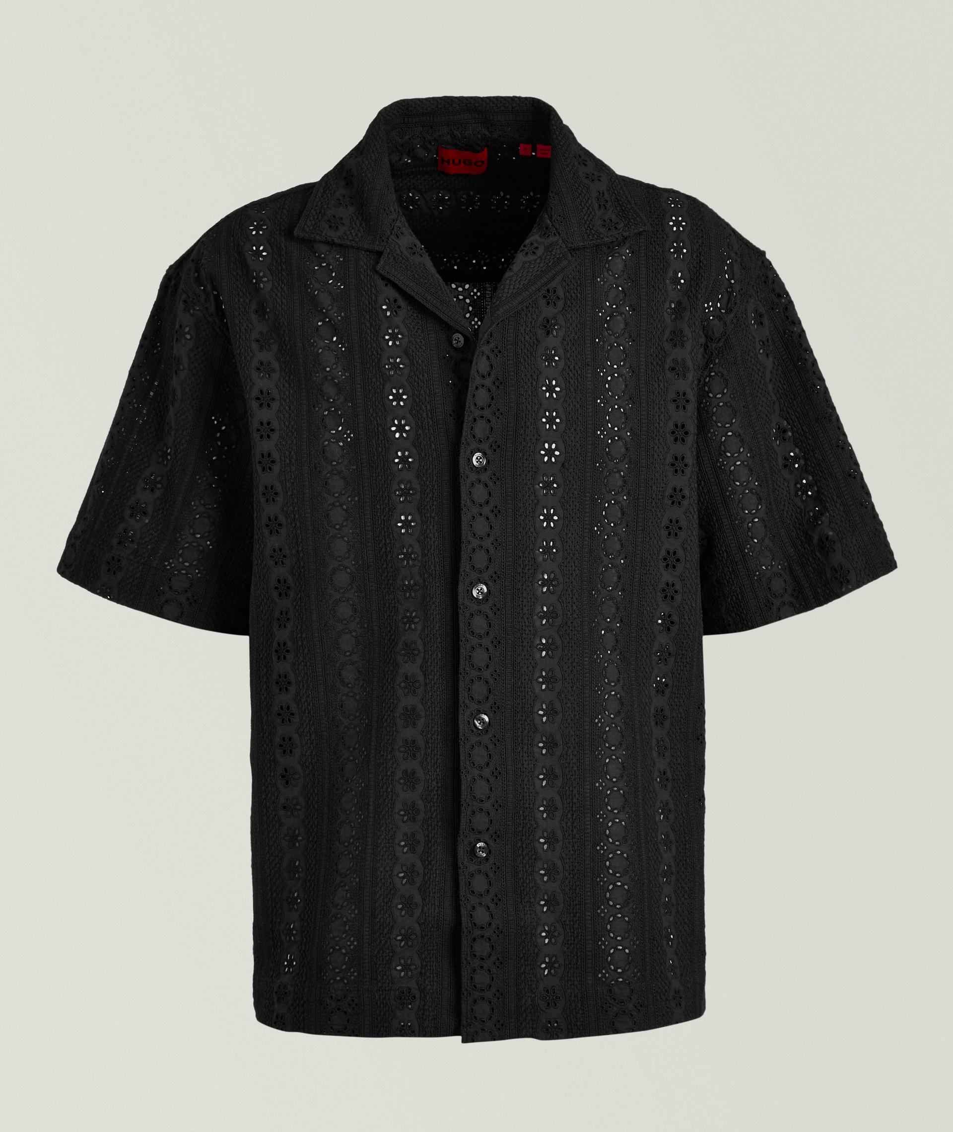 Eyelet Cotton Camp Shirt  image 0