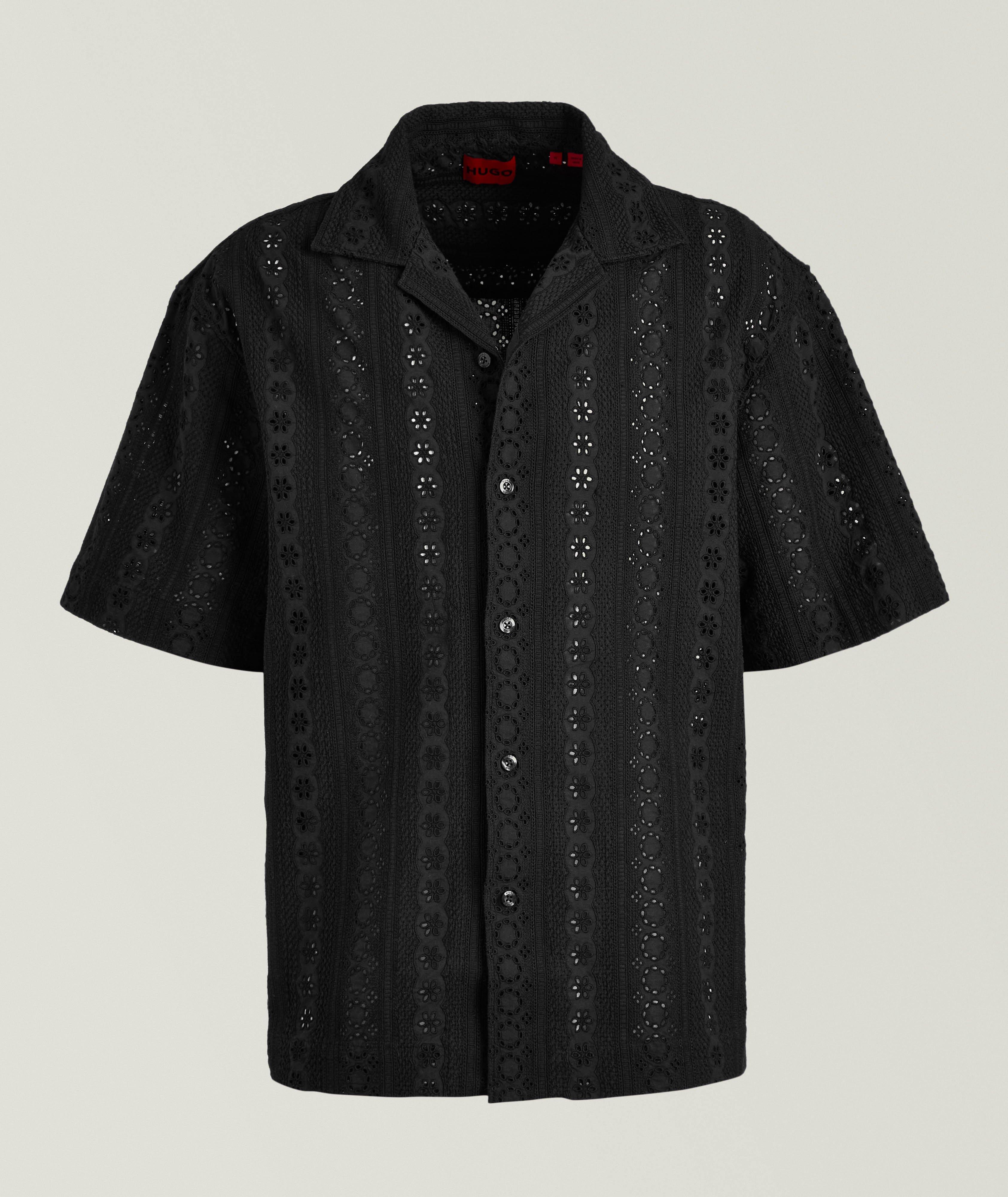 Eyelet Cotton Camp Shirt  image 0