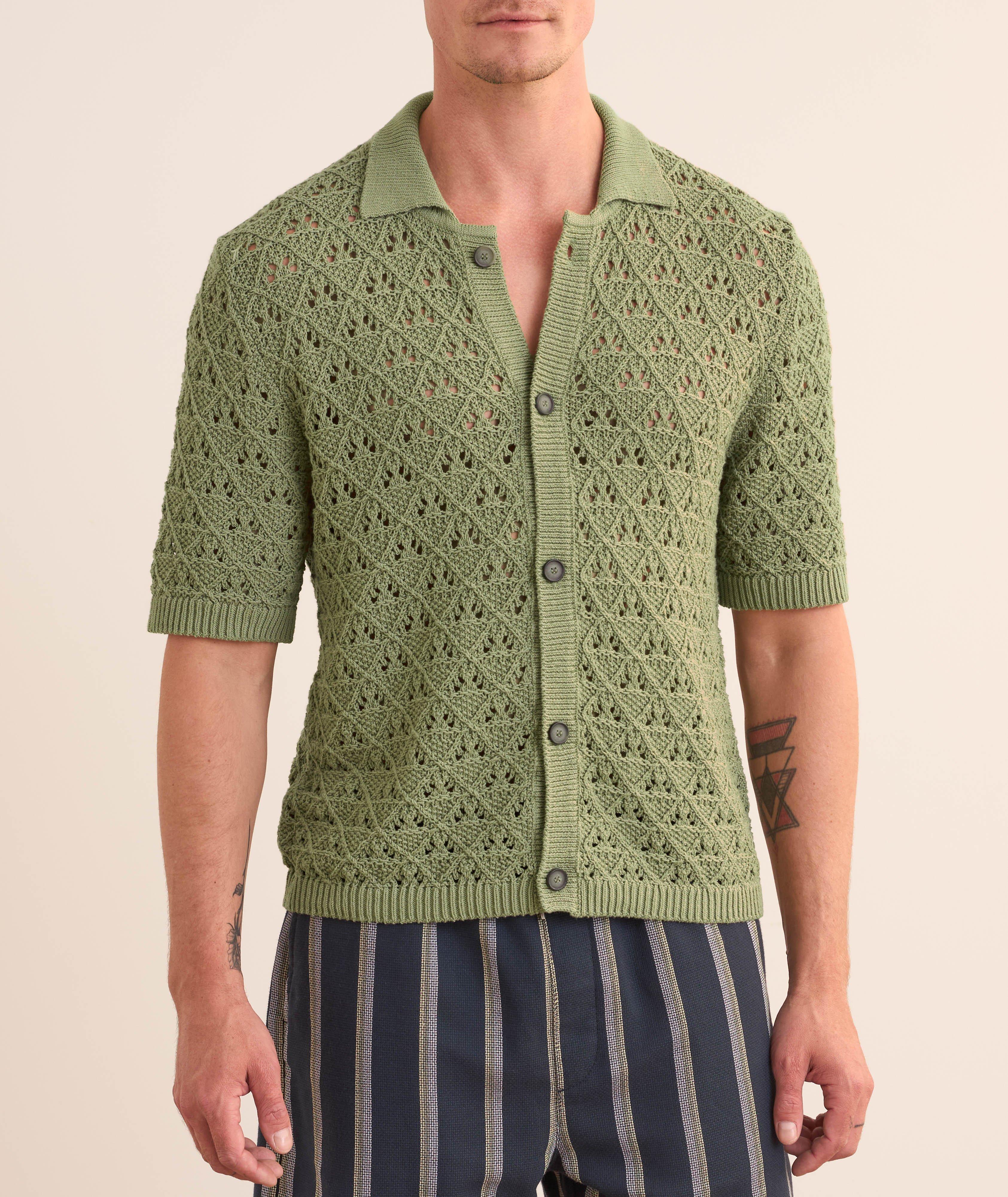 Knit Cotton-Blend Camp Shirt  image 1