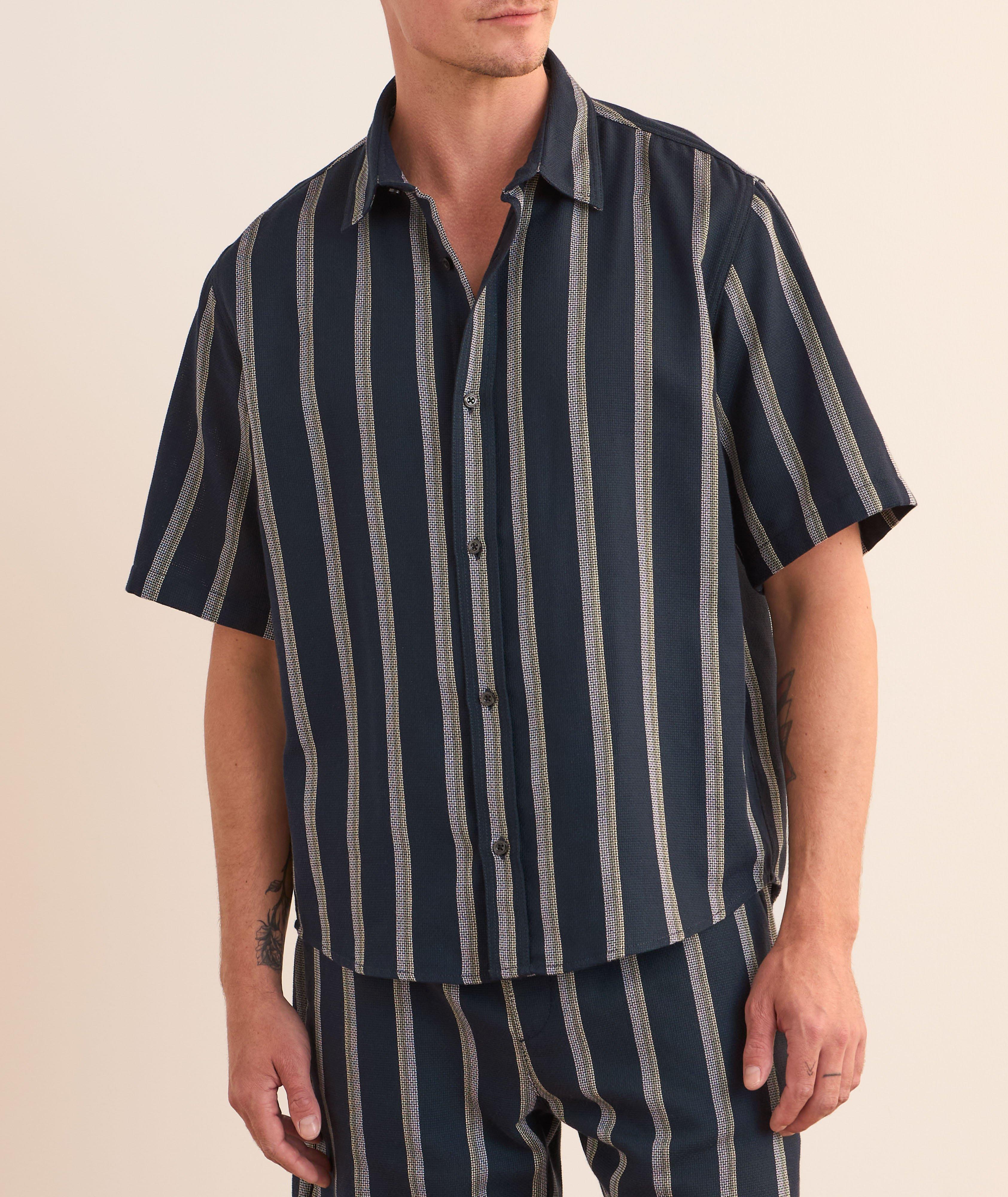 HUGO SS NVY STRP SPRTSHRT image 1