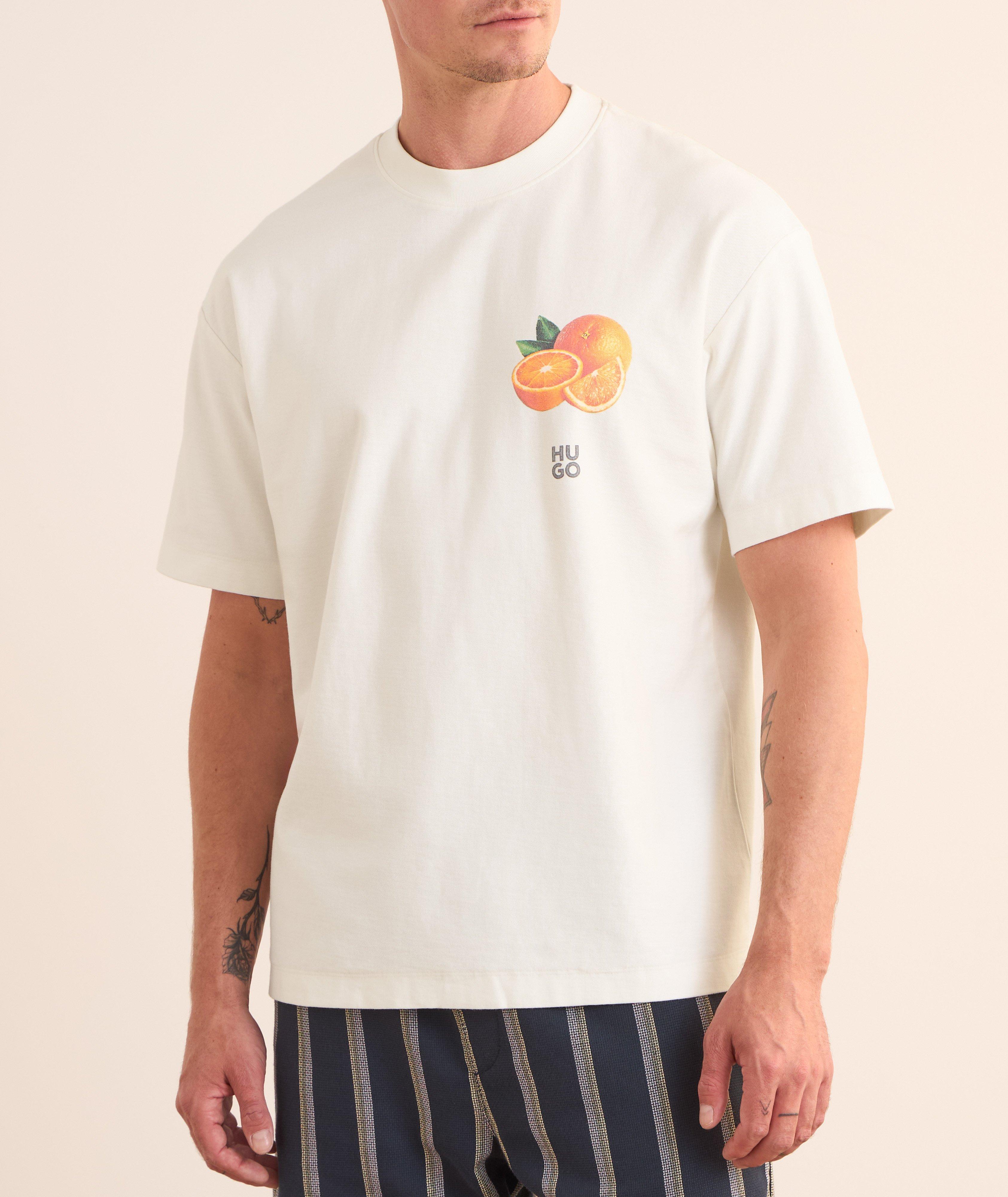 Orange-Print Cotton T-Shirt  image 2