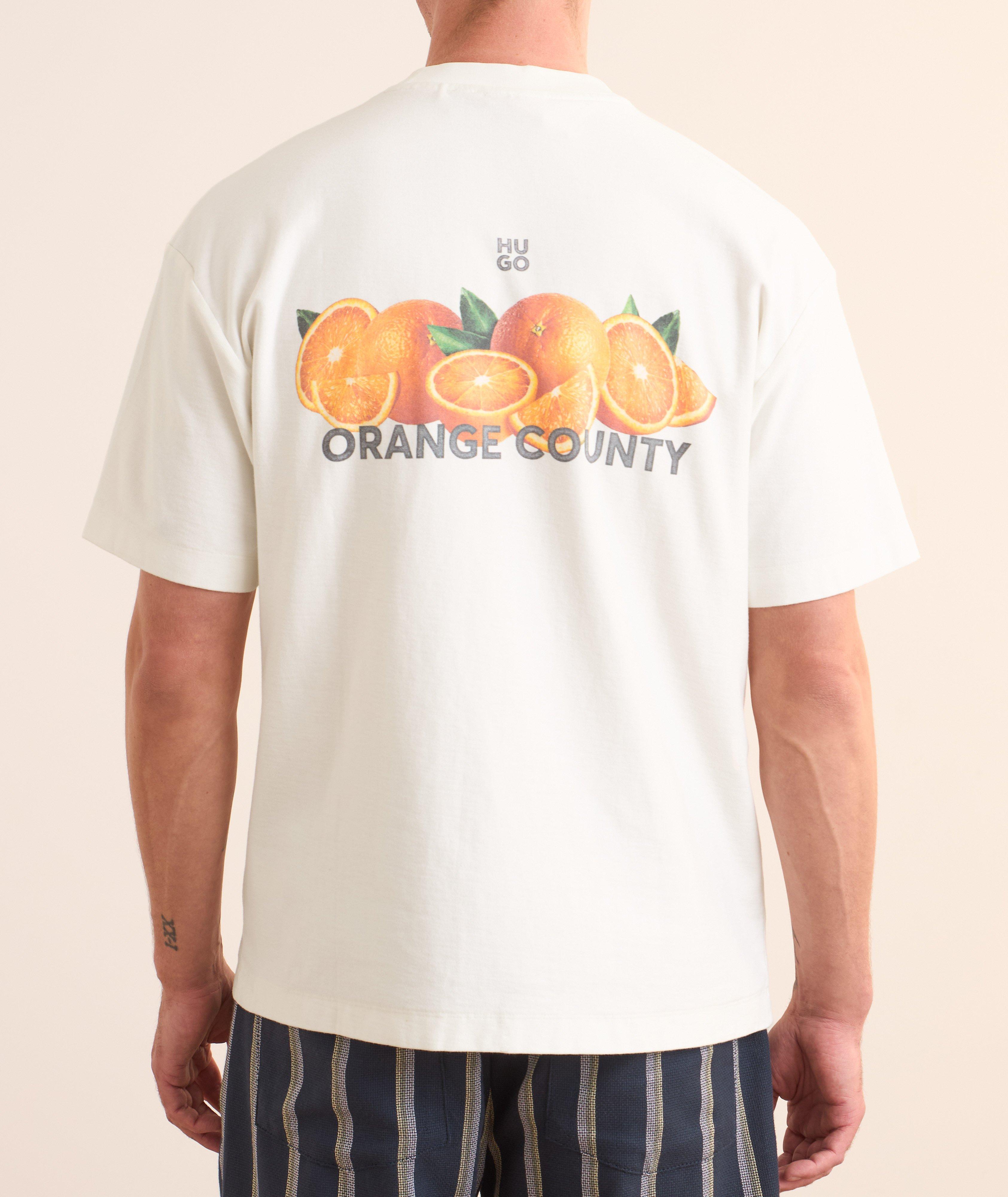Orange-Print Cotton T-Shirt  image 3