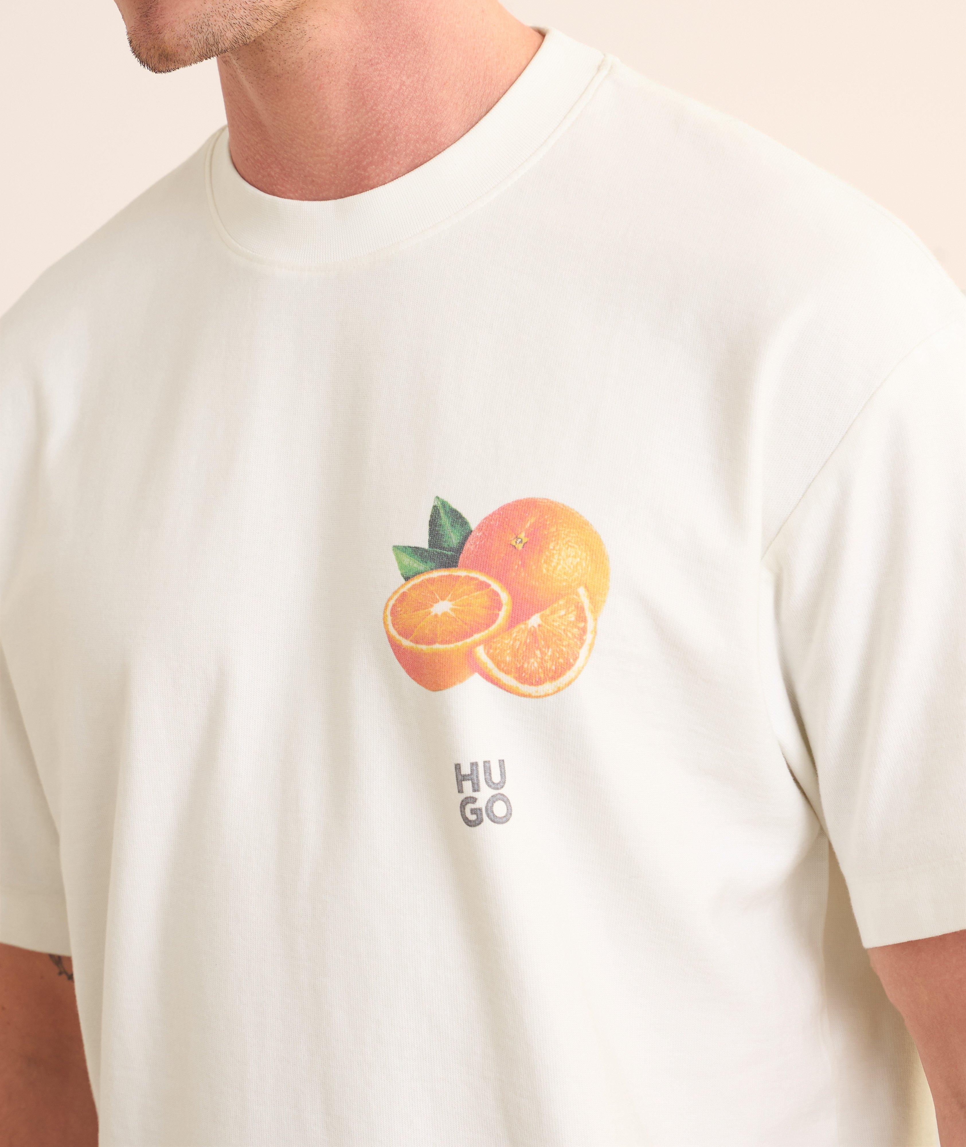 Orange-Print Cotton T-Shirt  image 4