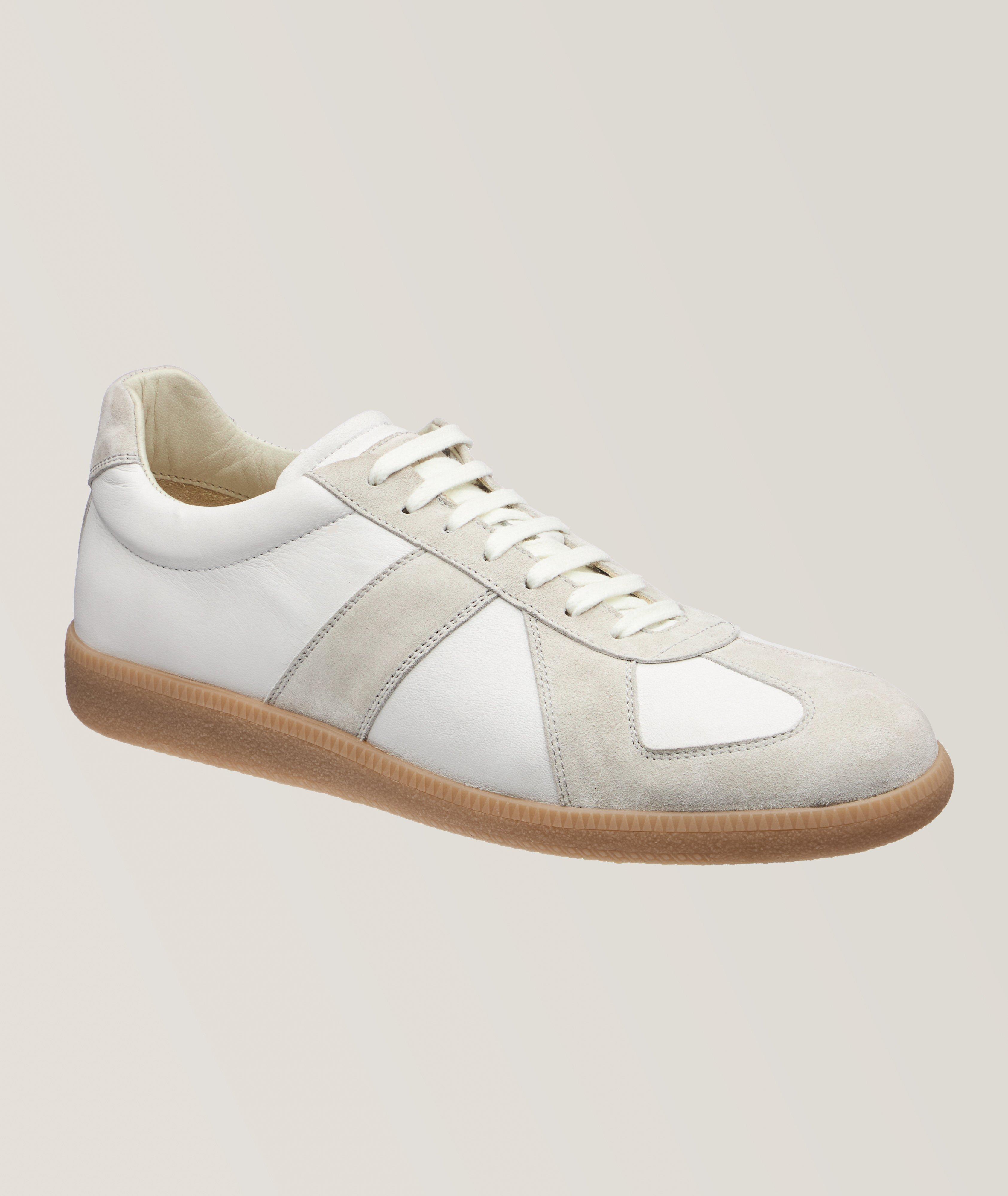 Elia Maurizi Chaussure sport en cuir nappa et en suède