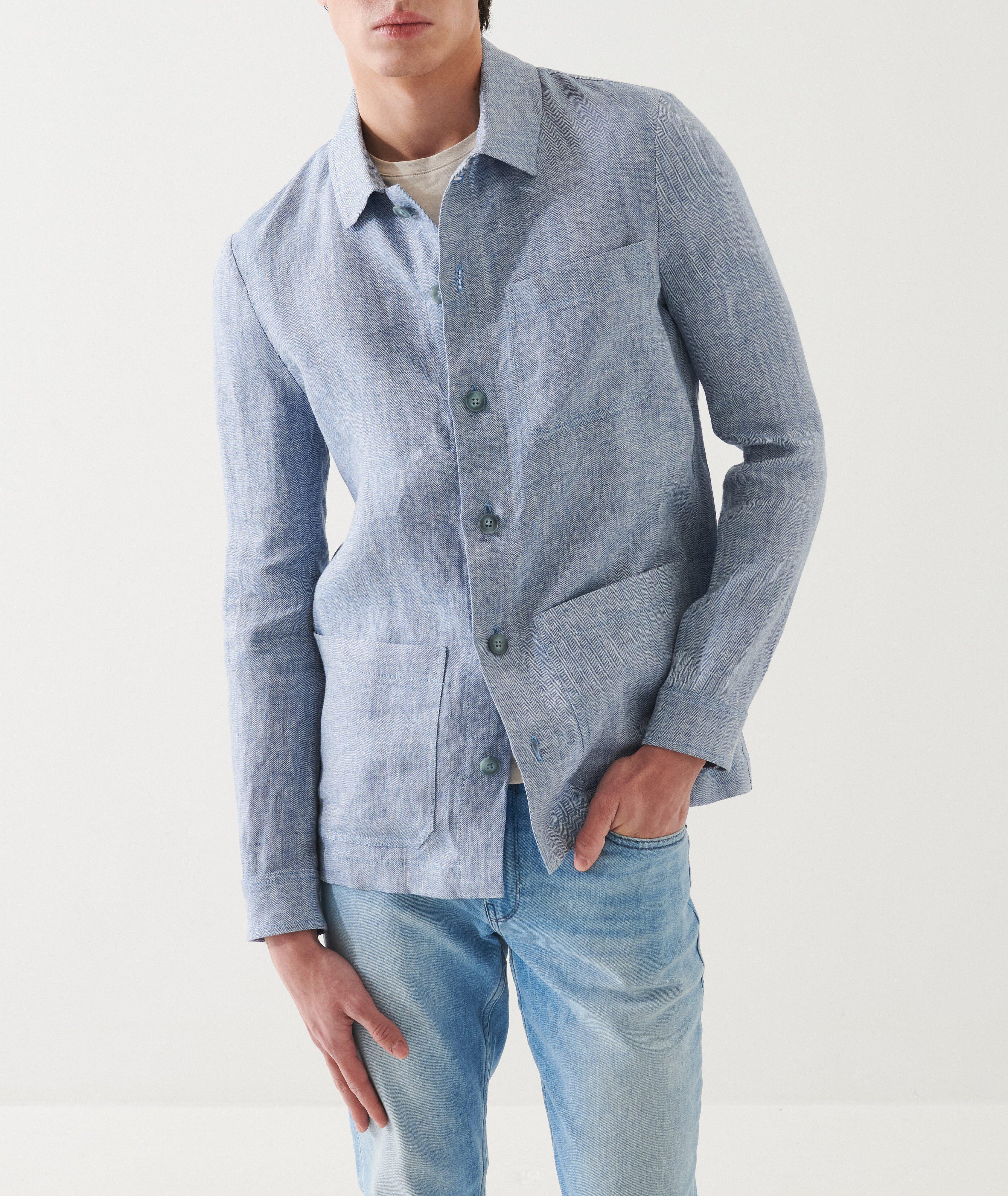 Herringbone Linen Shirt Jacket image 2