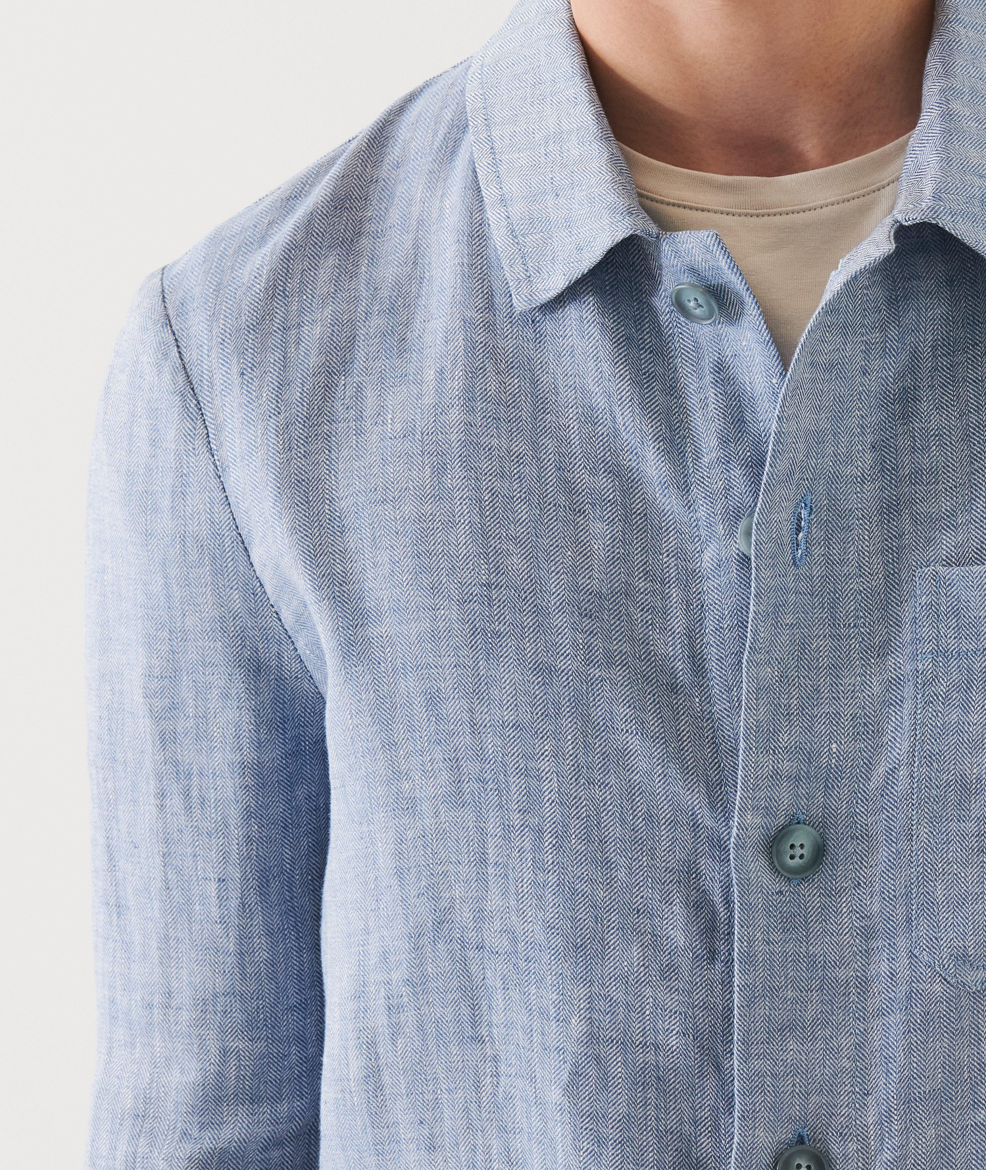 Herringbone Linen Shirt Jacket image 3