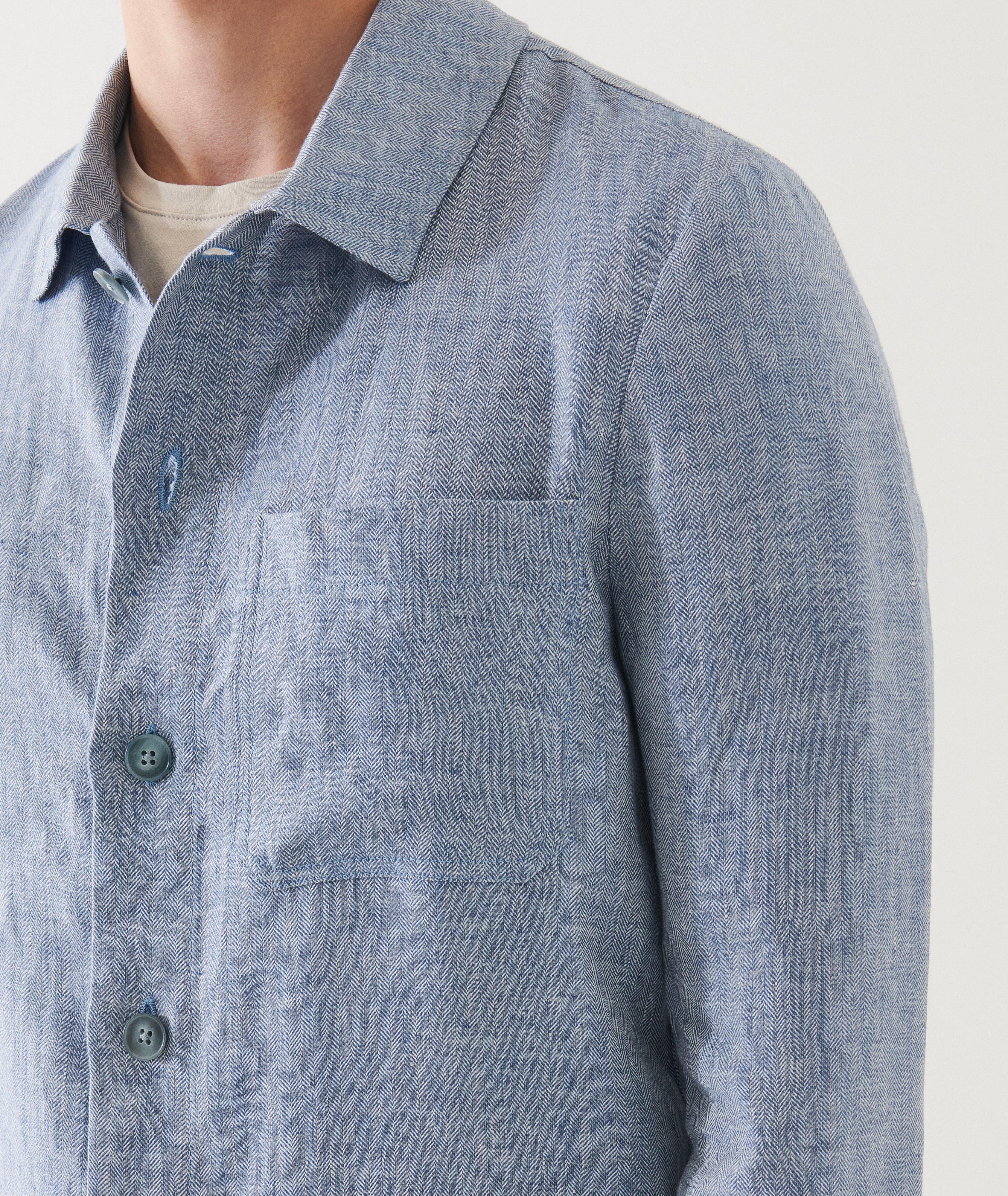 Herringbone Linen Shirt Jacket image 4