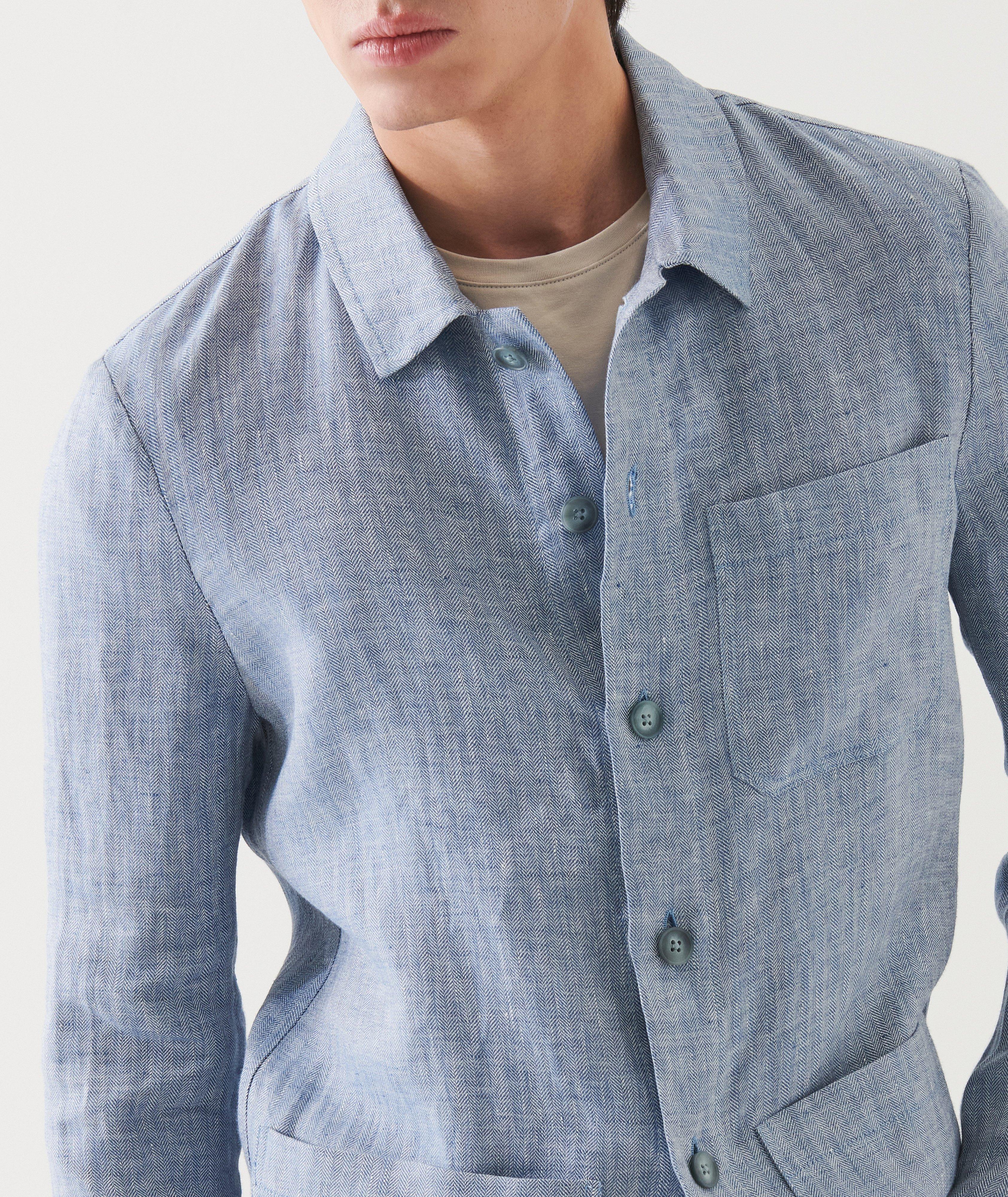 Herringbone Linen Shirt Jacket image 5