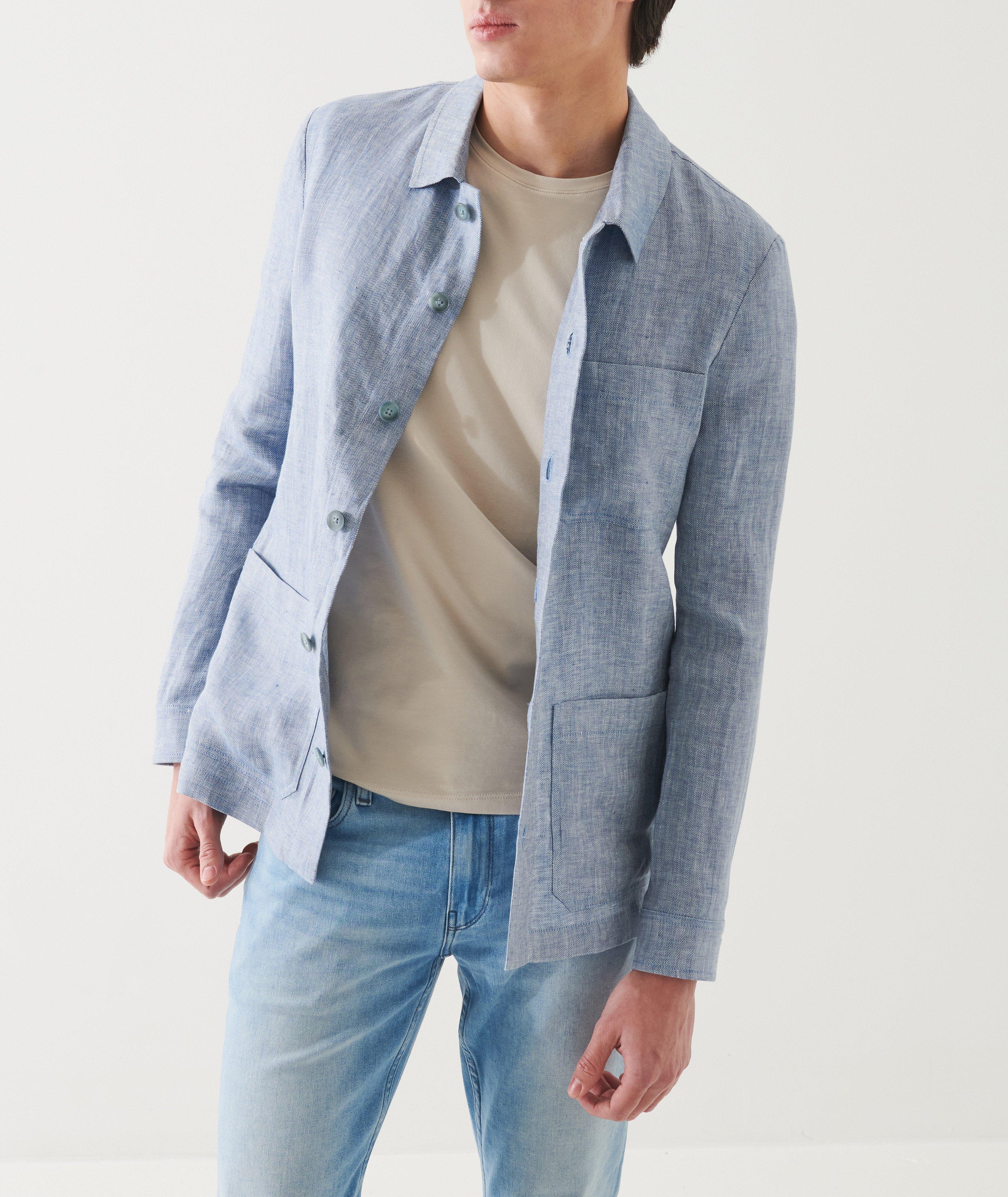 Herringbone Linen Shirt Jacket image 6