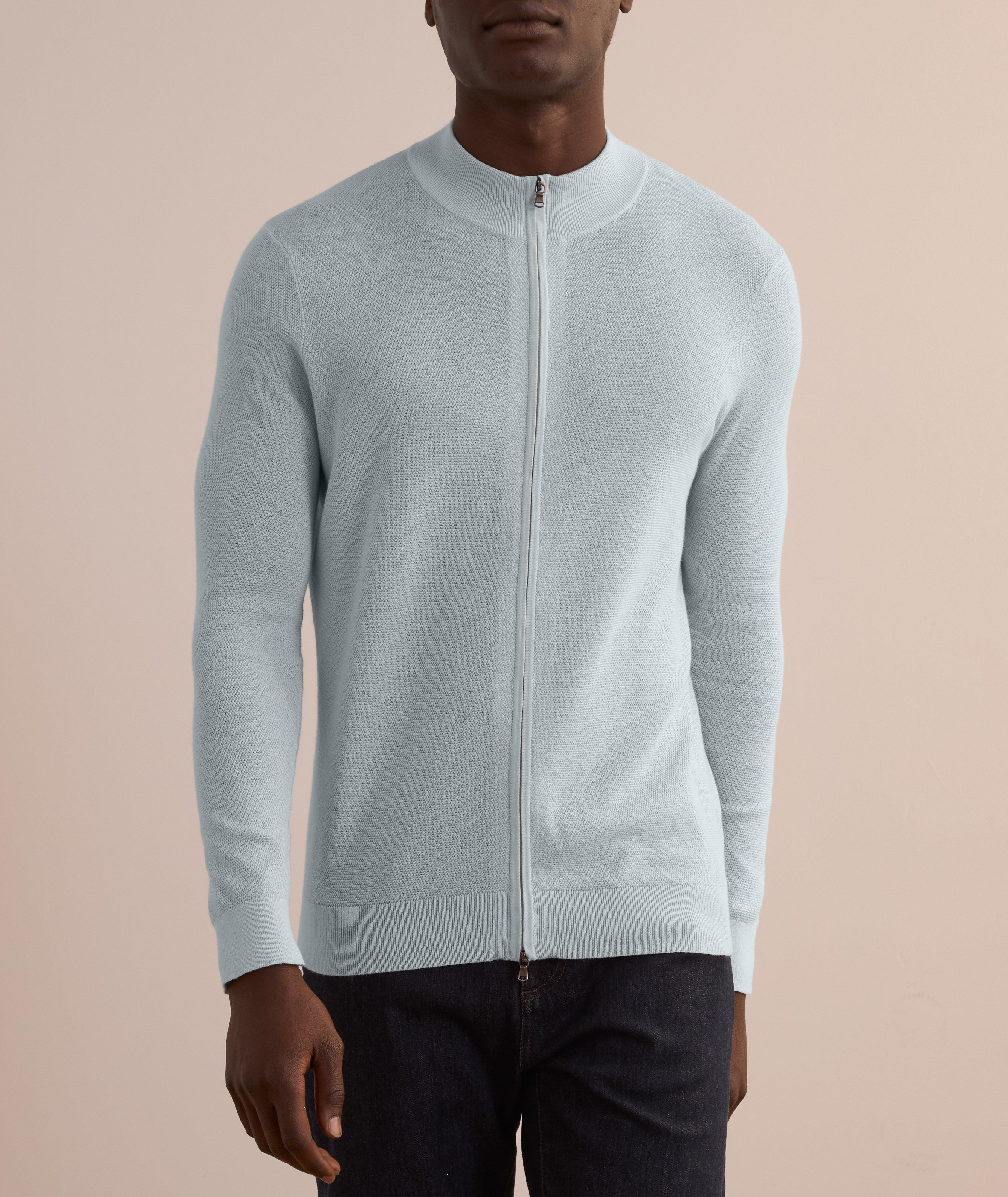 Full-Zip Mock Neck Sweater  image 1