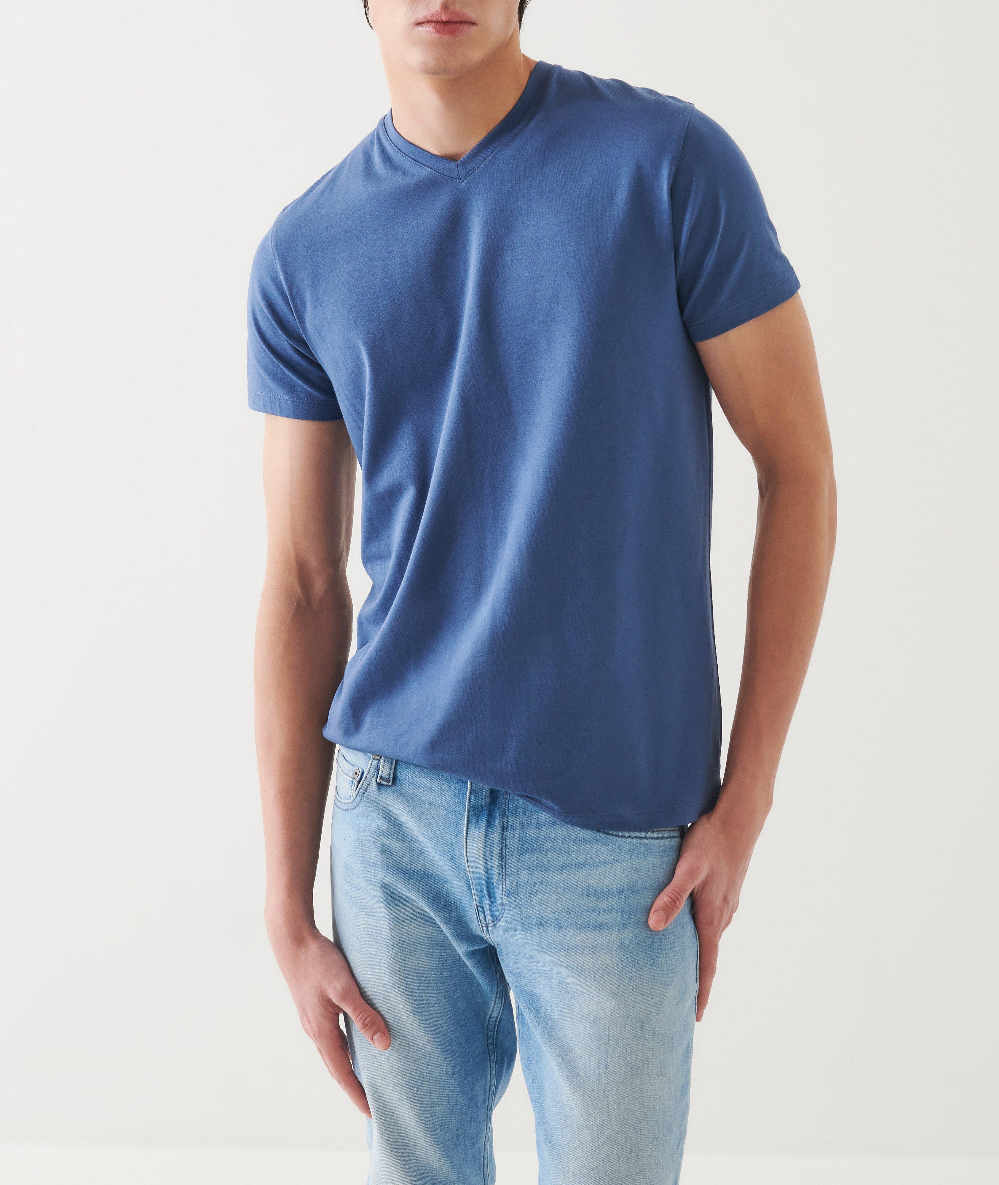 Pima Stretch-Cotton V-Neck T-Shirt image 2