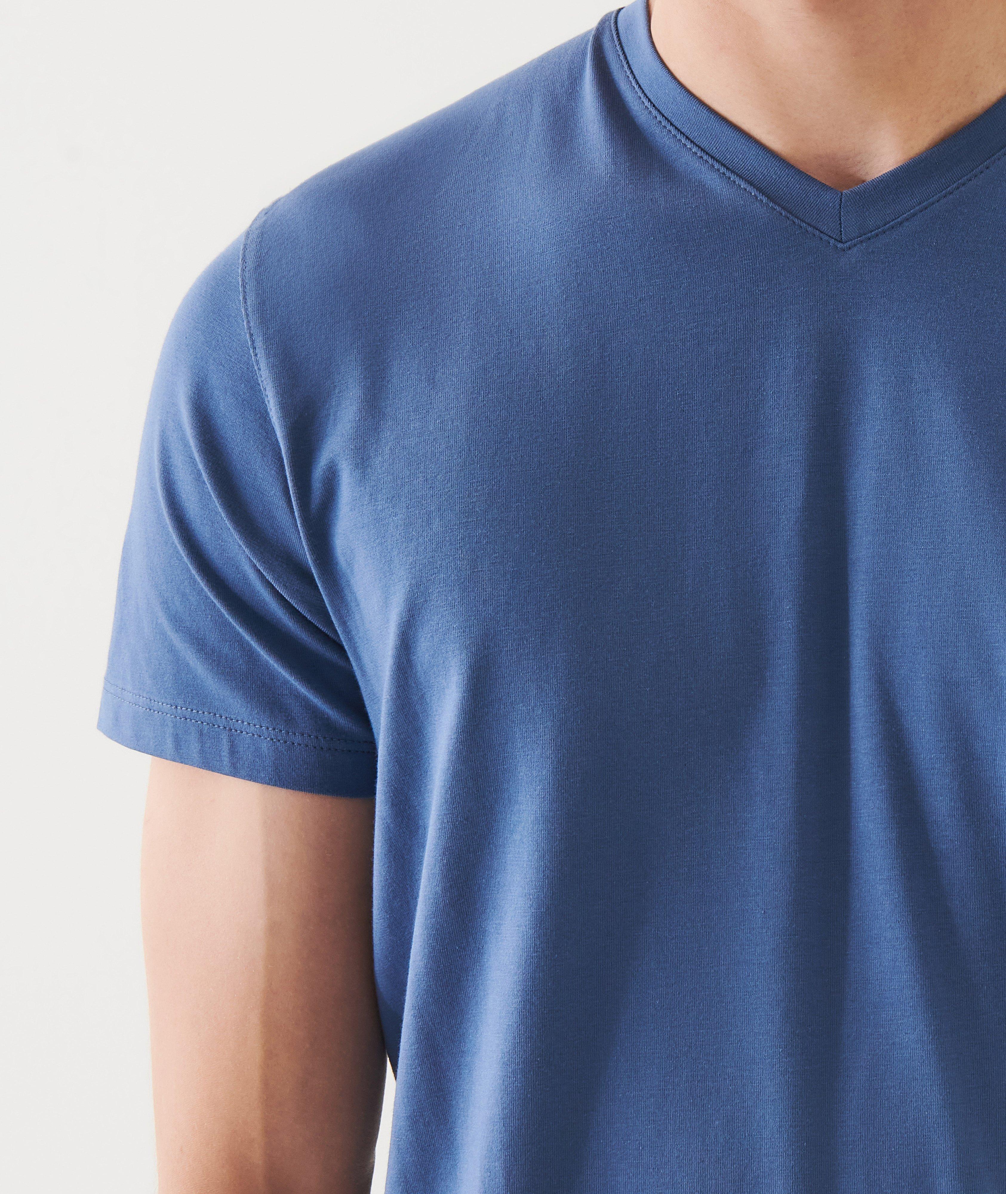 Pima Stretch-Cotton V-Neck T-Shirt image 3