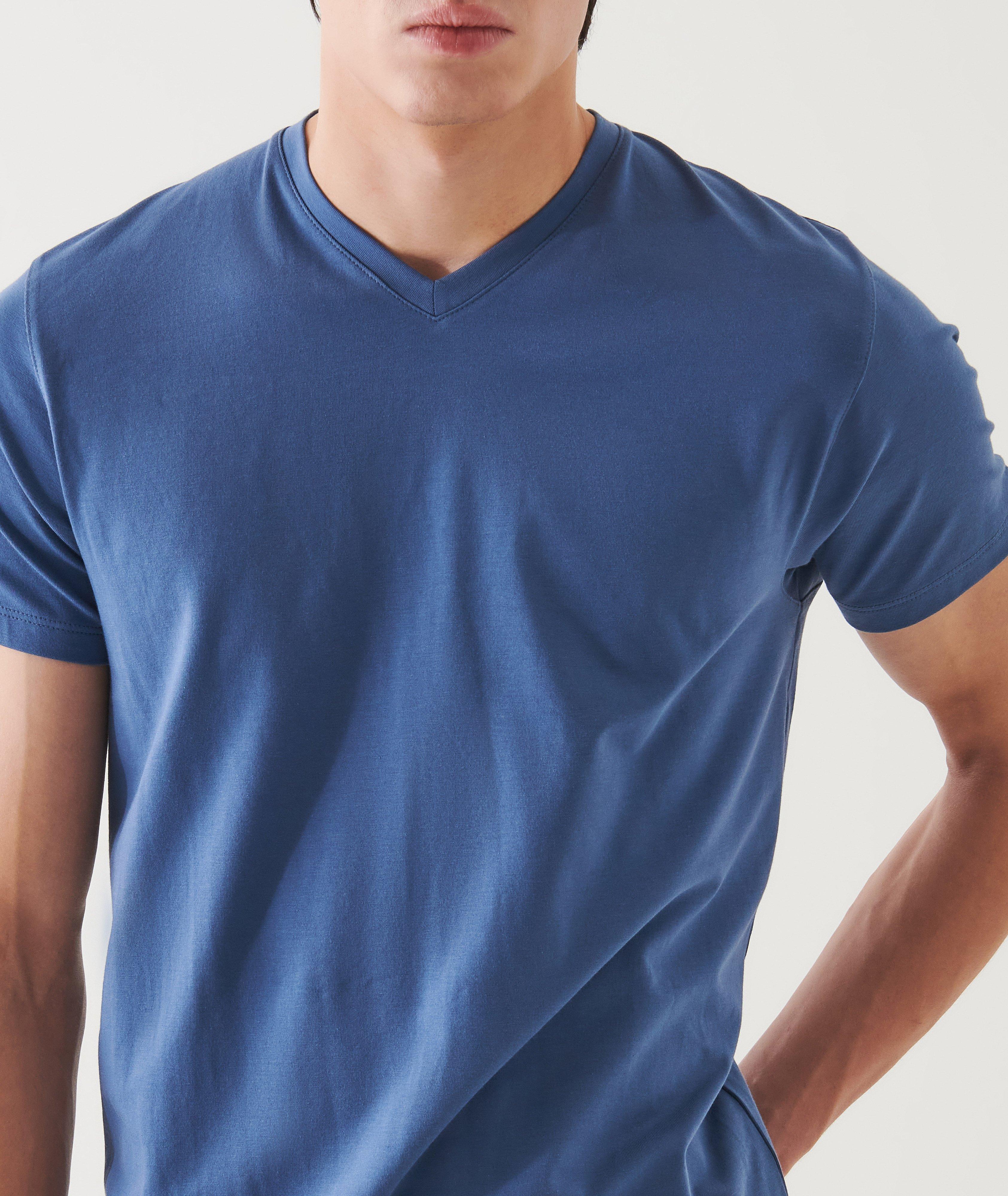 Pima Stretch-Cotton V-Neck T-Shirt image 4