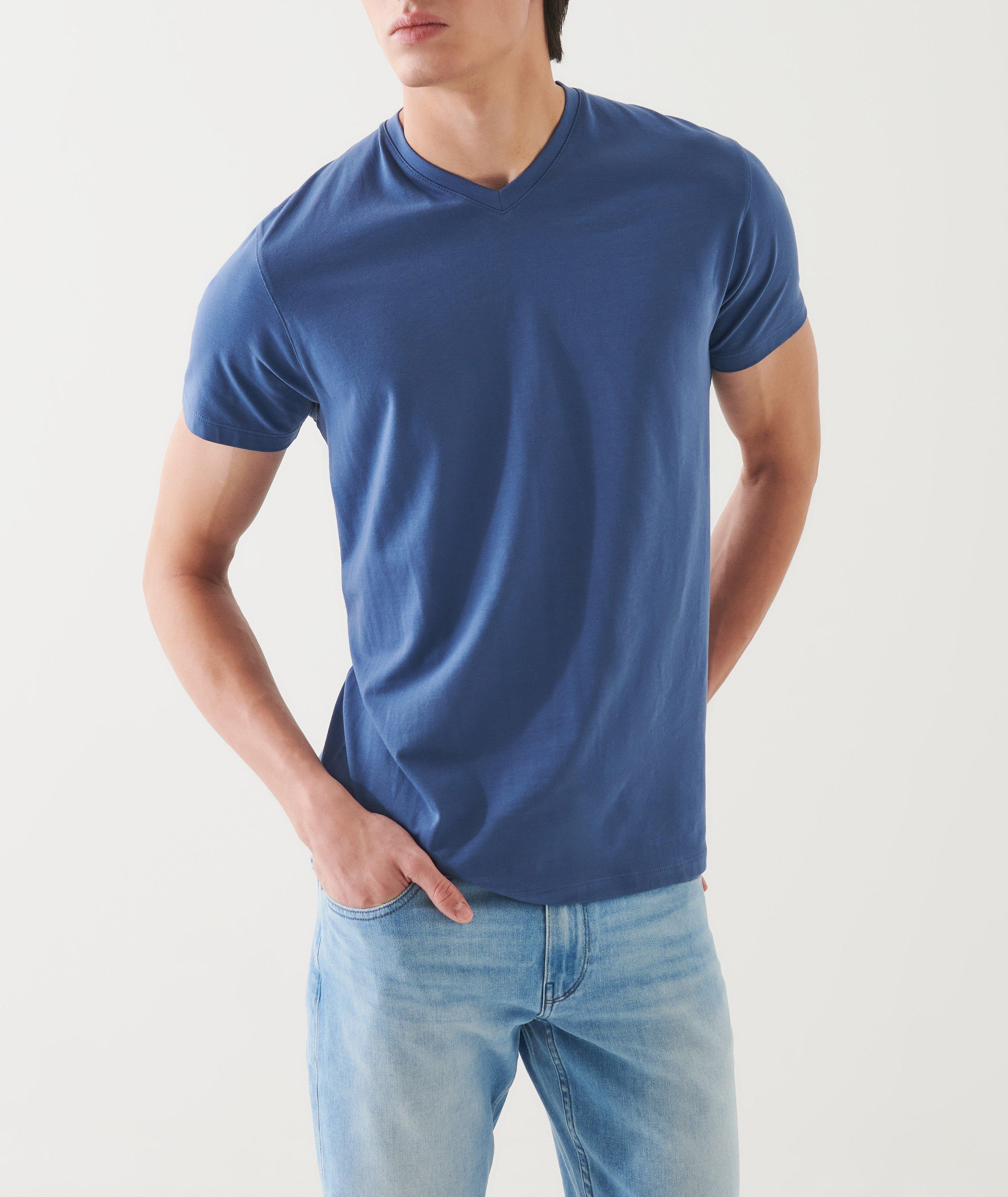 Pima Stretch-Cotton V-Neck T-Shirt image 5