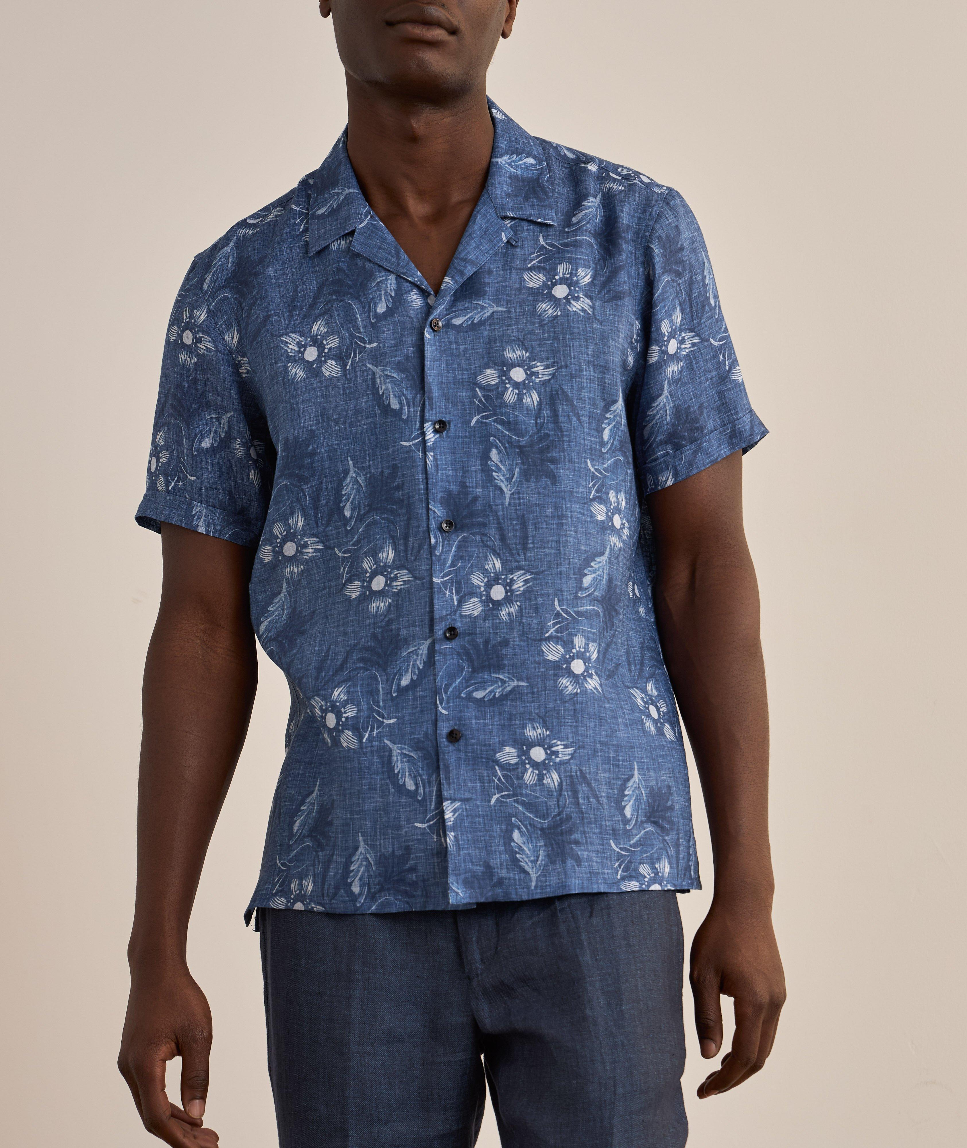 Floral Print Linen Camp Shirt image 1