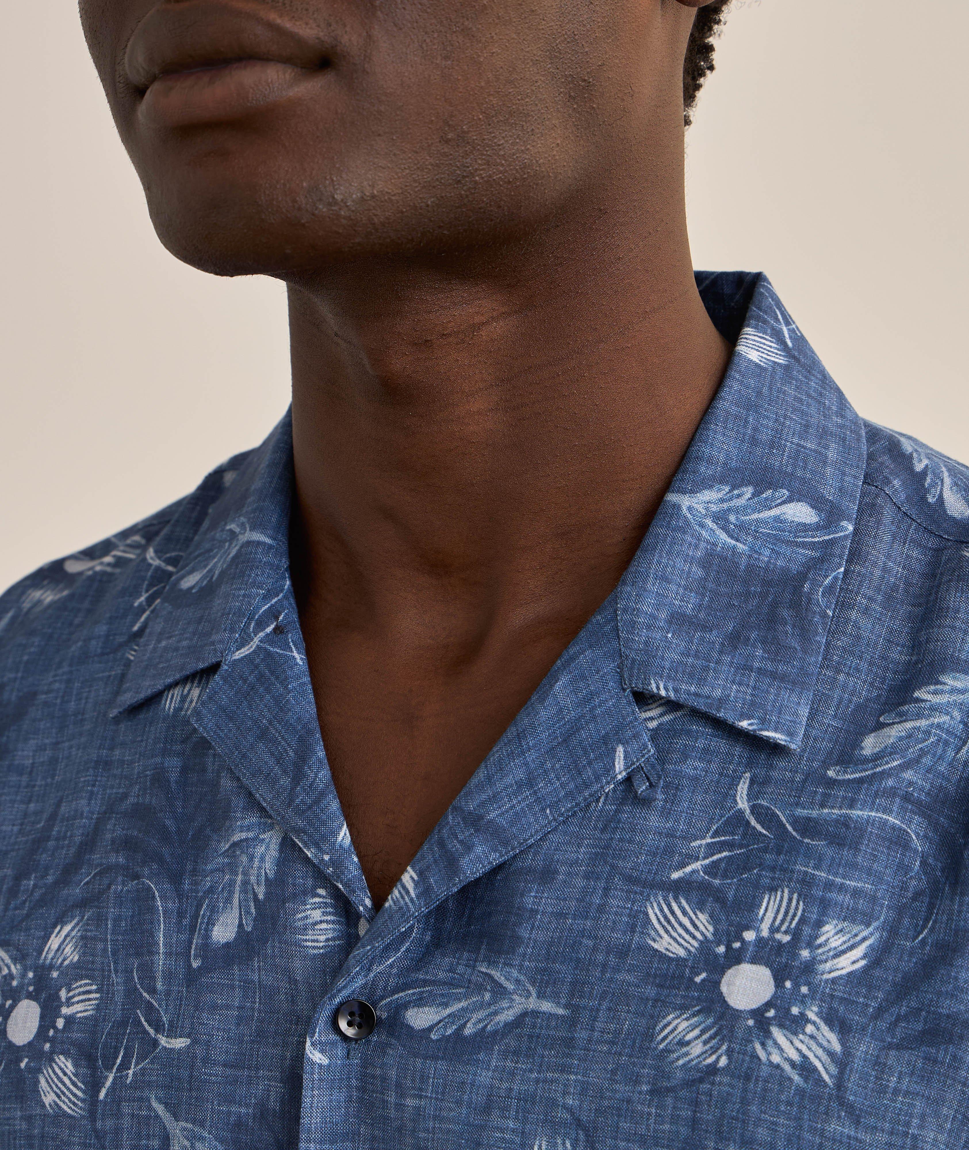 Floral Print Linen Camp Shirt image 3