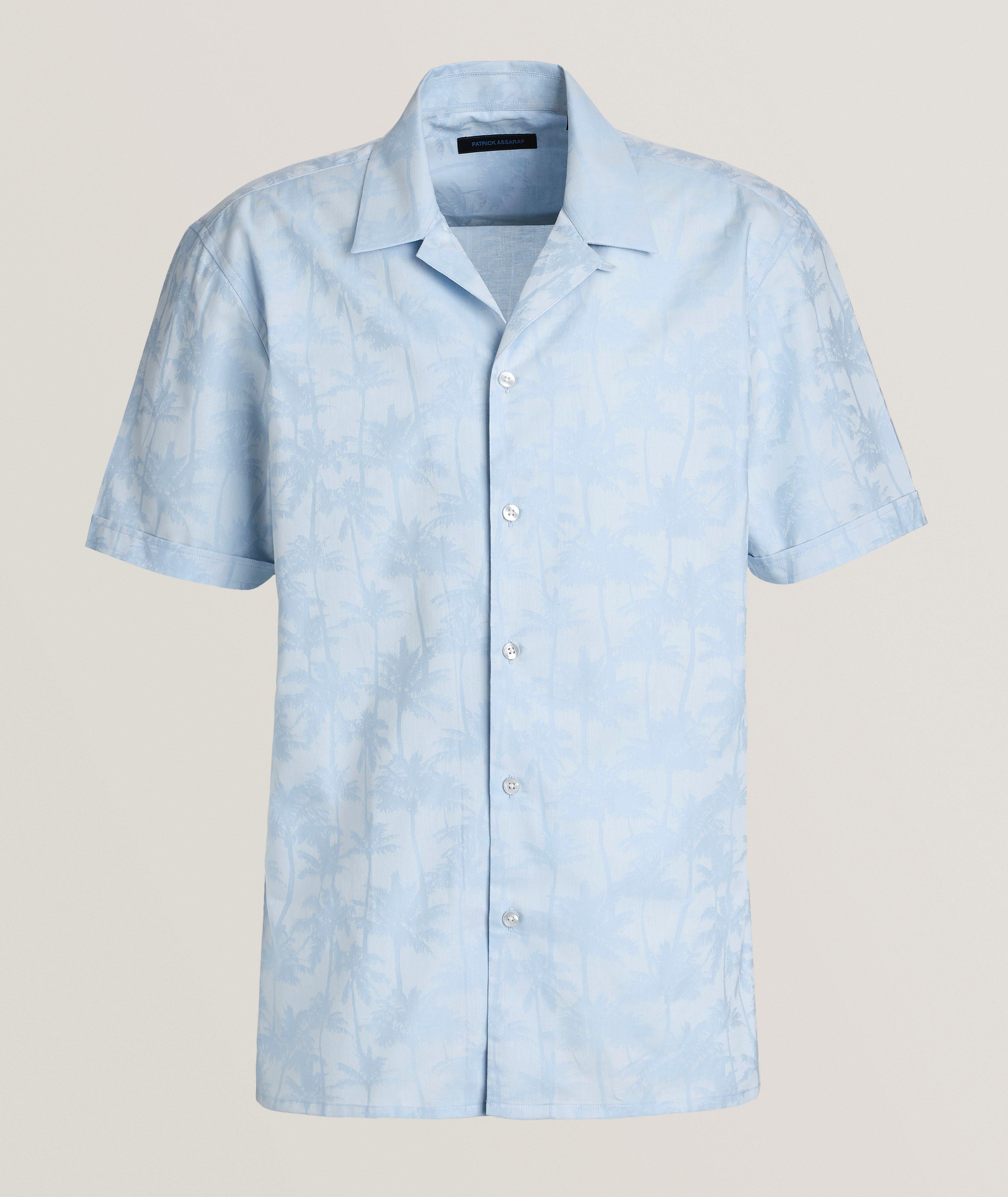 Palm Print Cotton Camp Shirt image 0