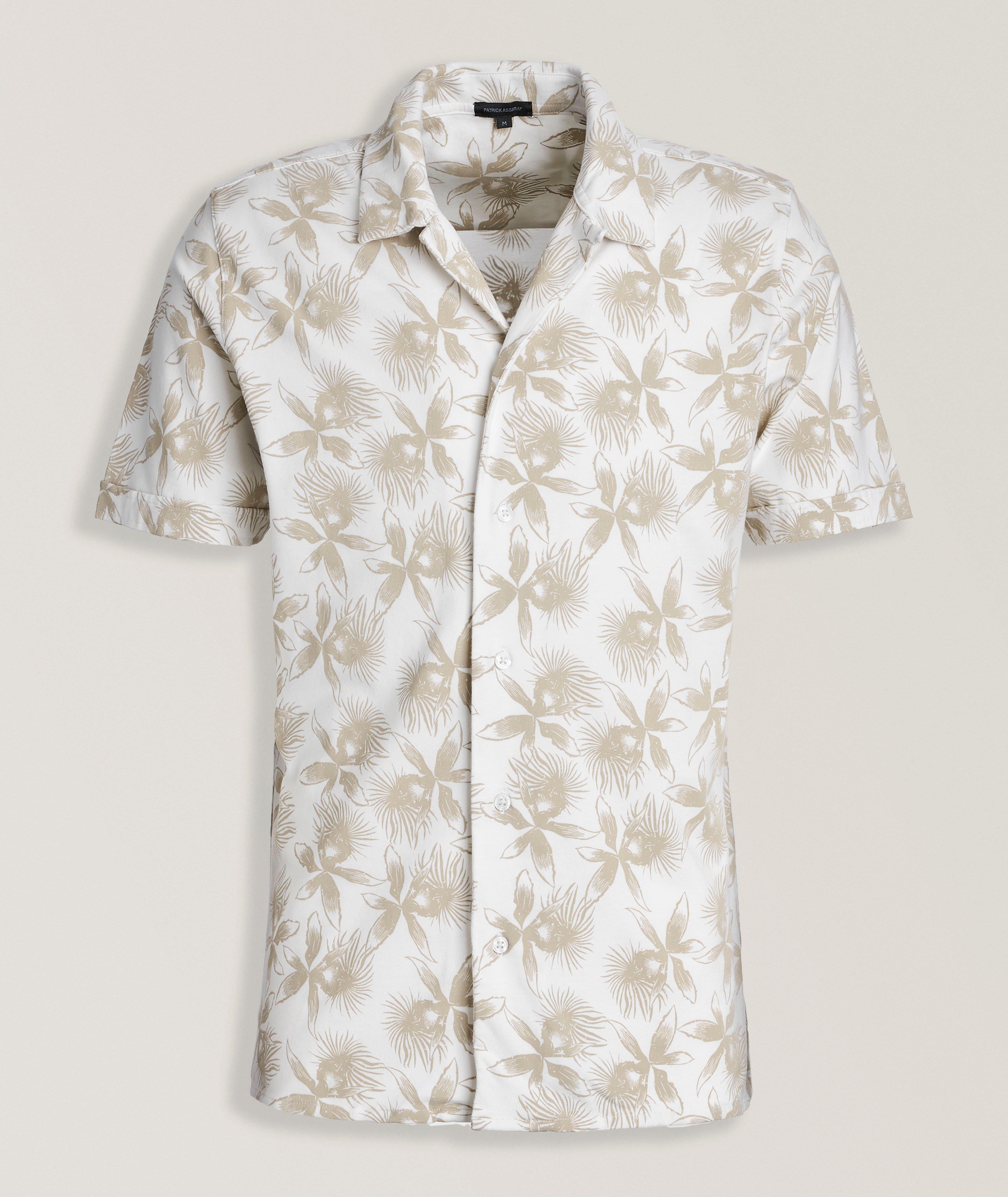 Patrick Assaraf Floral Print Camp Shirt