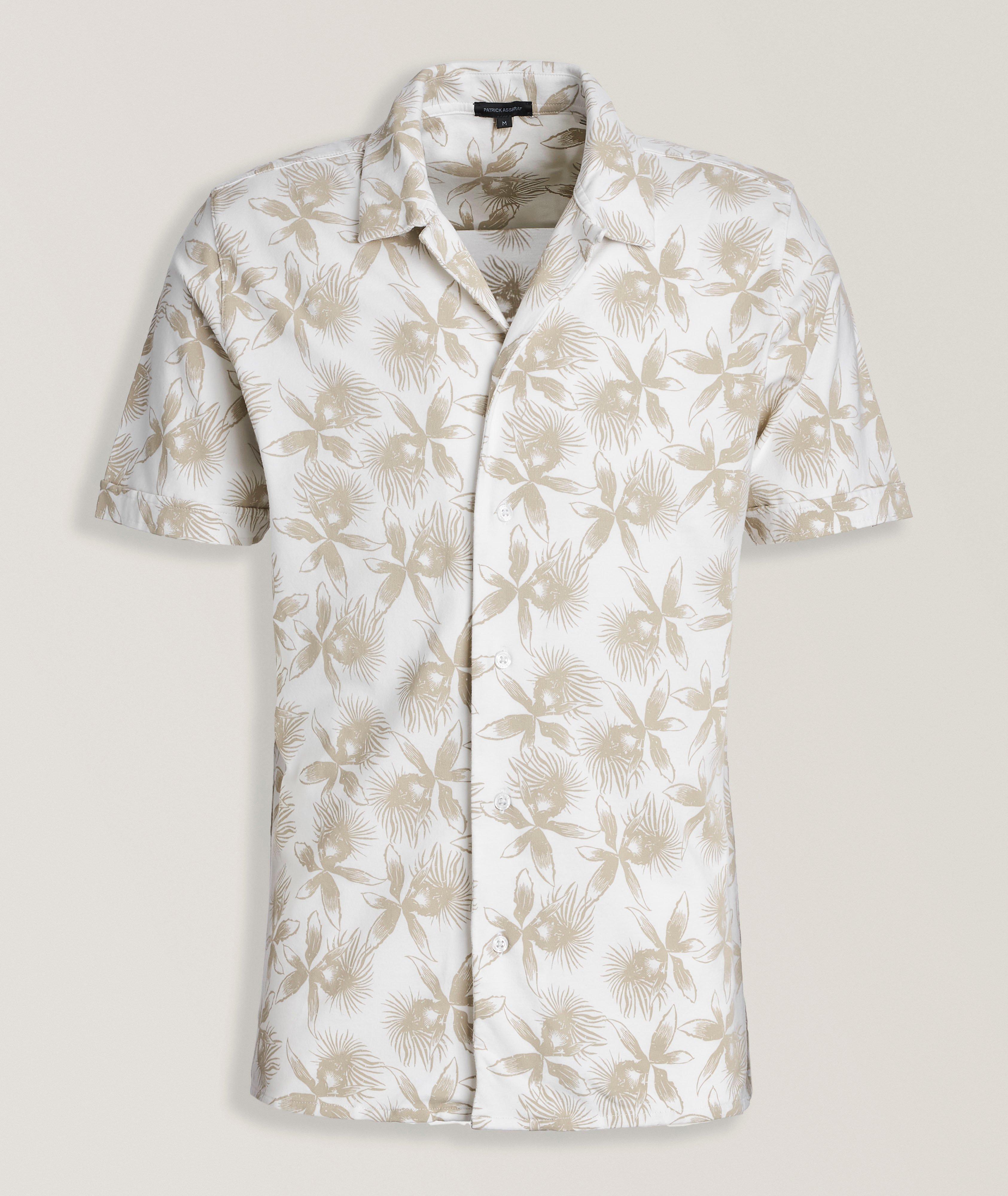 Chemise à col cubain et à motif floral image 0