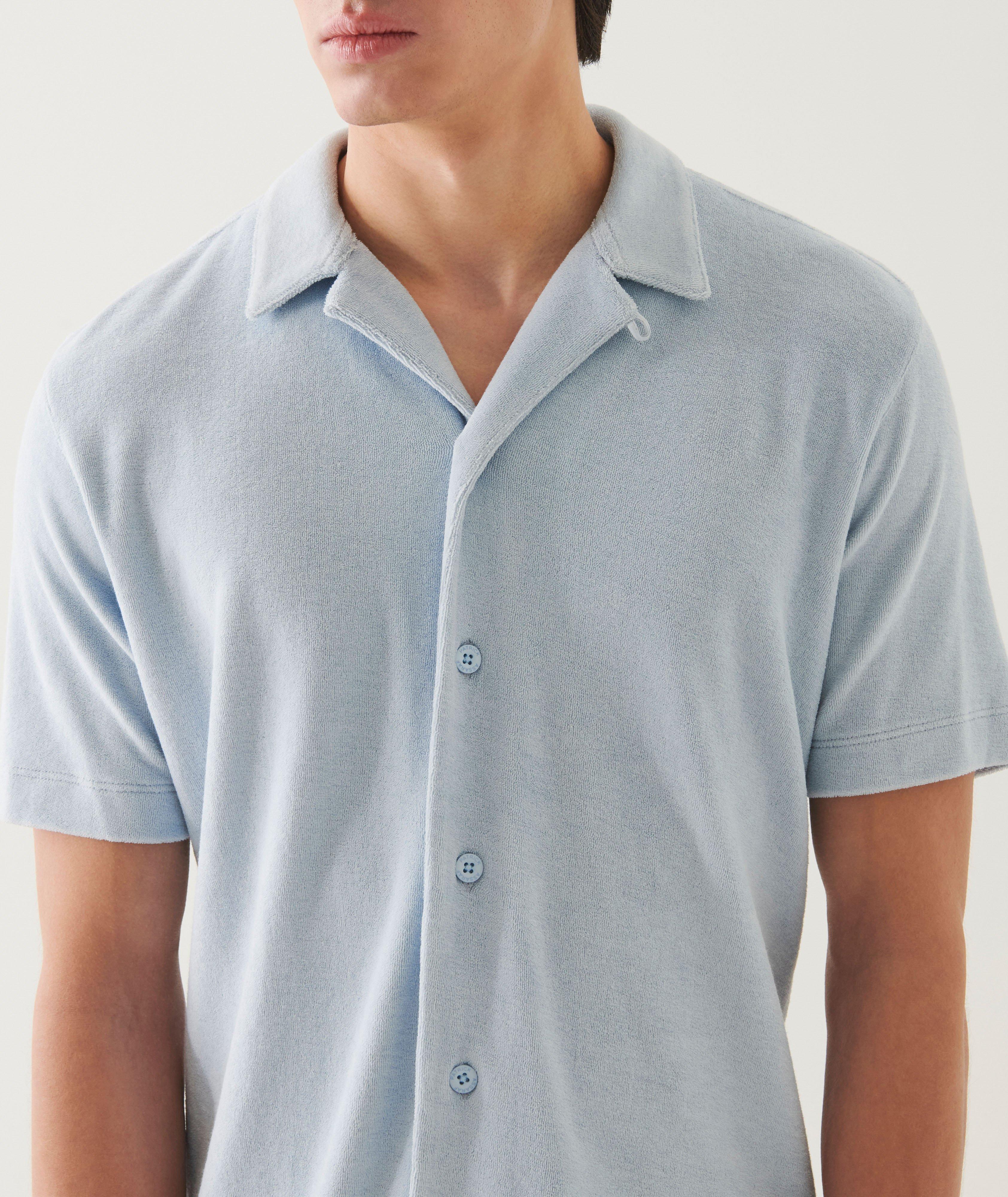 Chemise en coton bouclé à col cubain image 4
