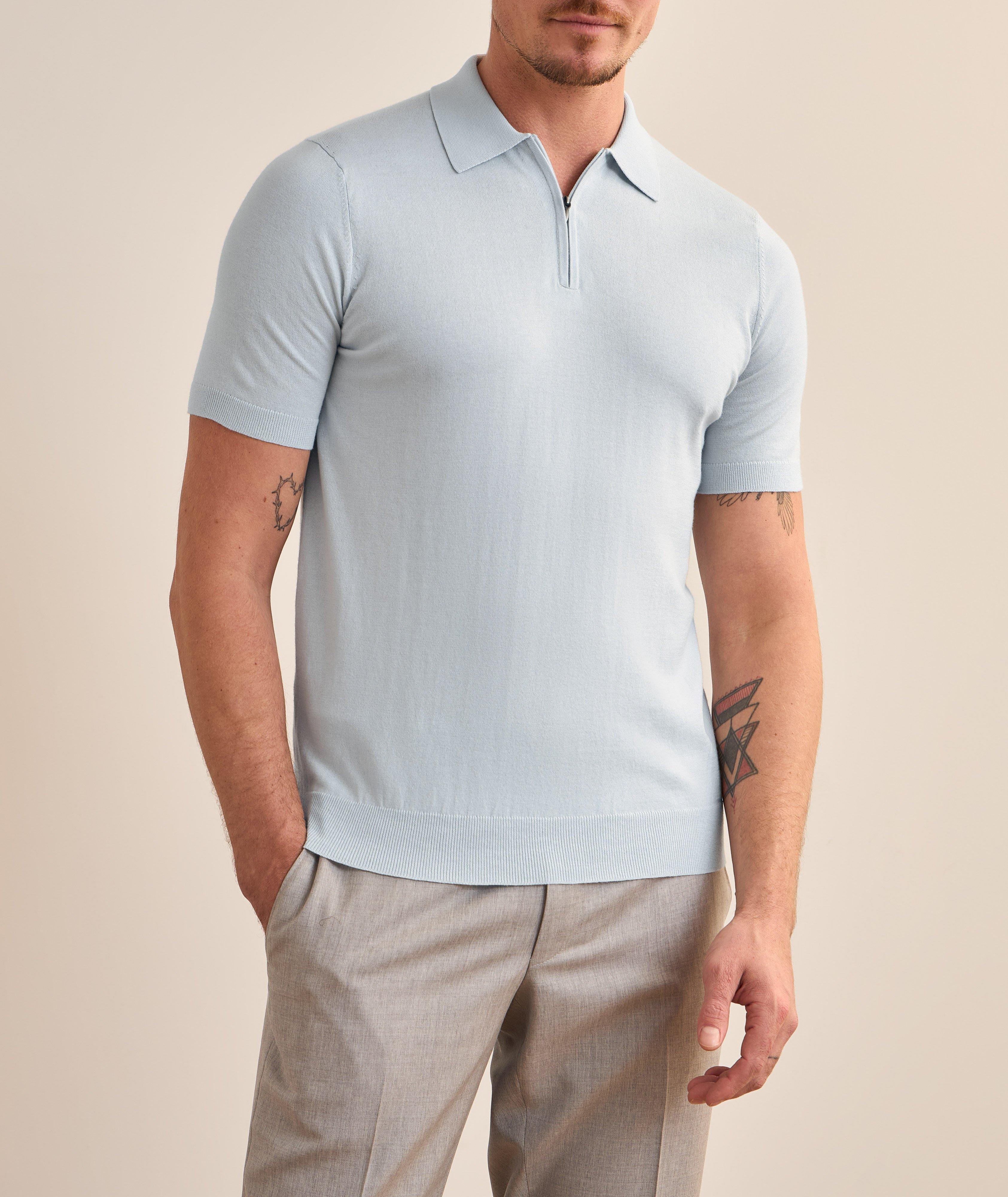 Cotton-Blend Quarter-Zip Polo    image 1