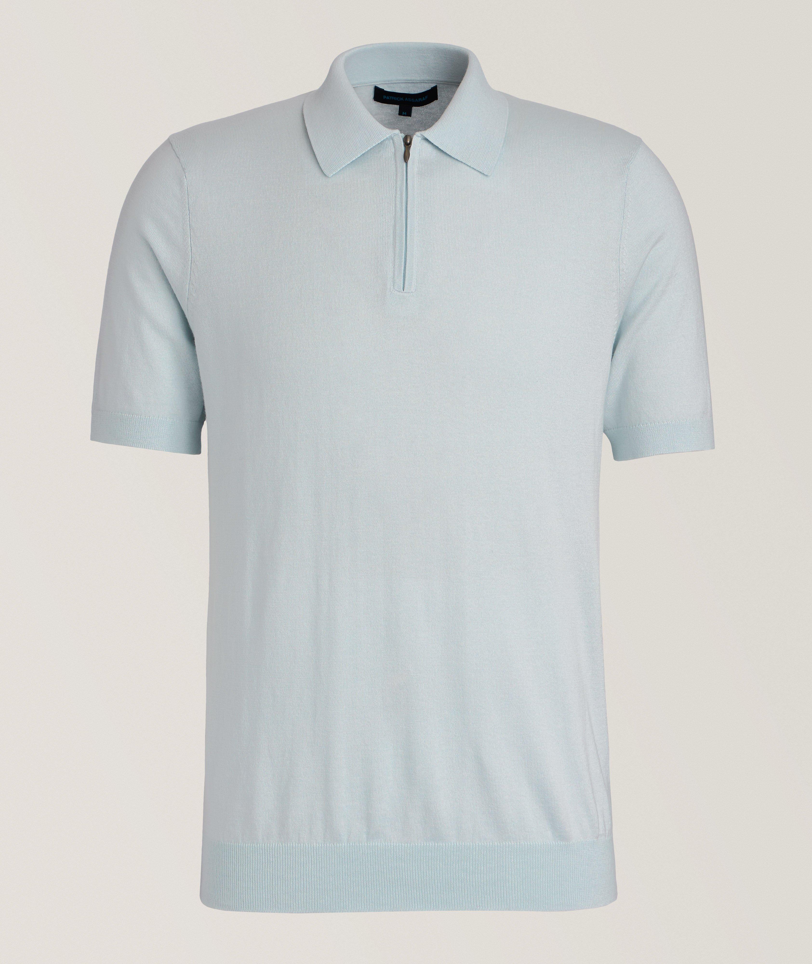 Cotton-Blend Quarter-Zip Polo    image 0