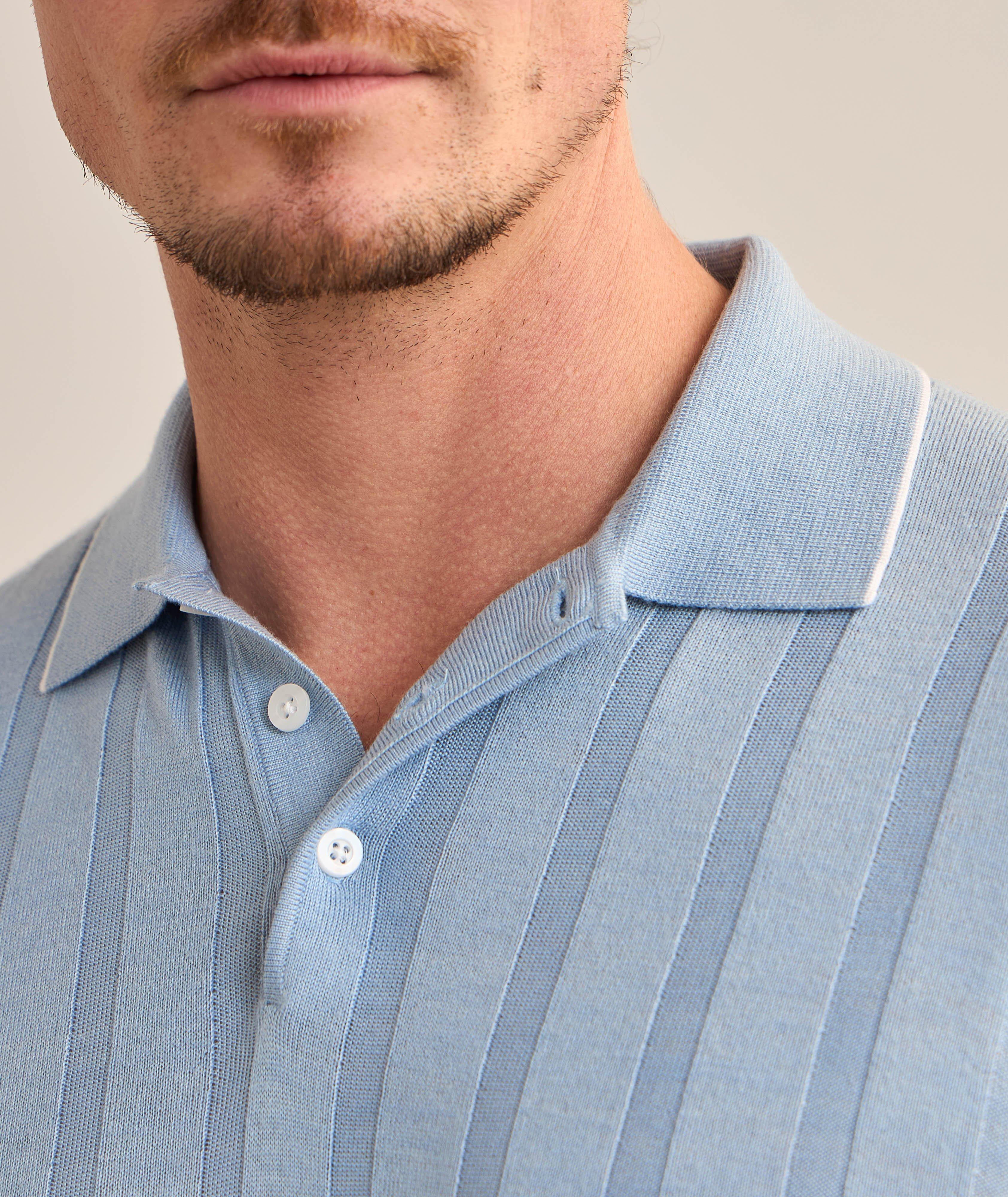 Extrafine Merino Wool-Silk Drop Needle Polo image 3