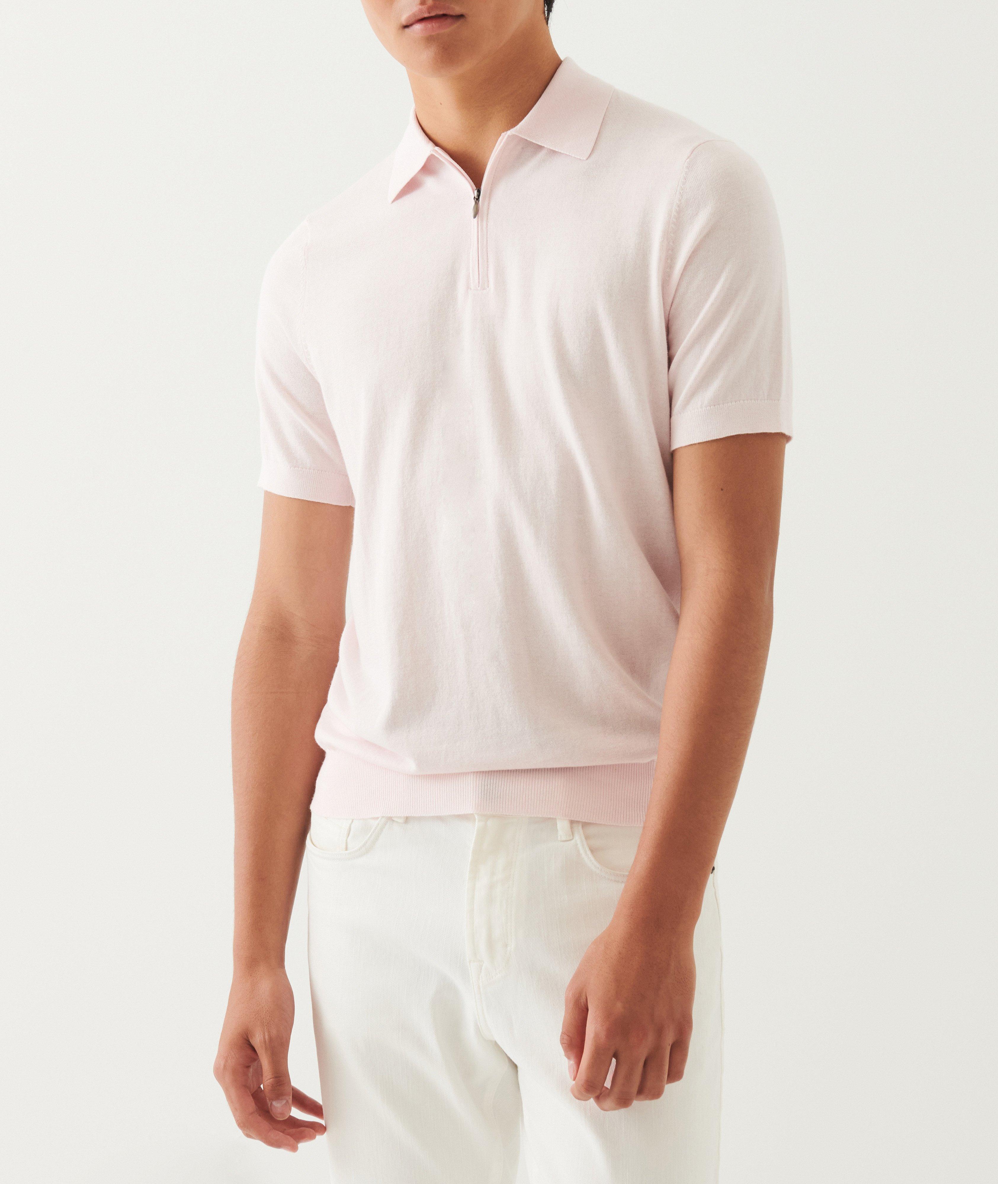 Cotton-Blend Zip Polo  image 1