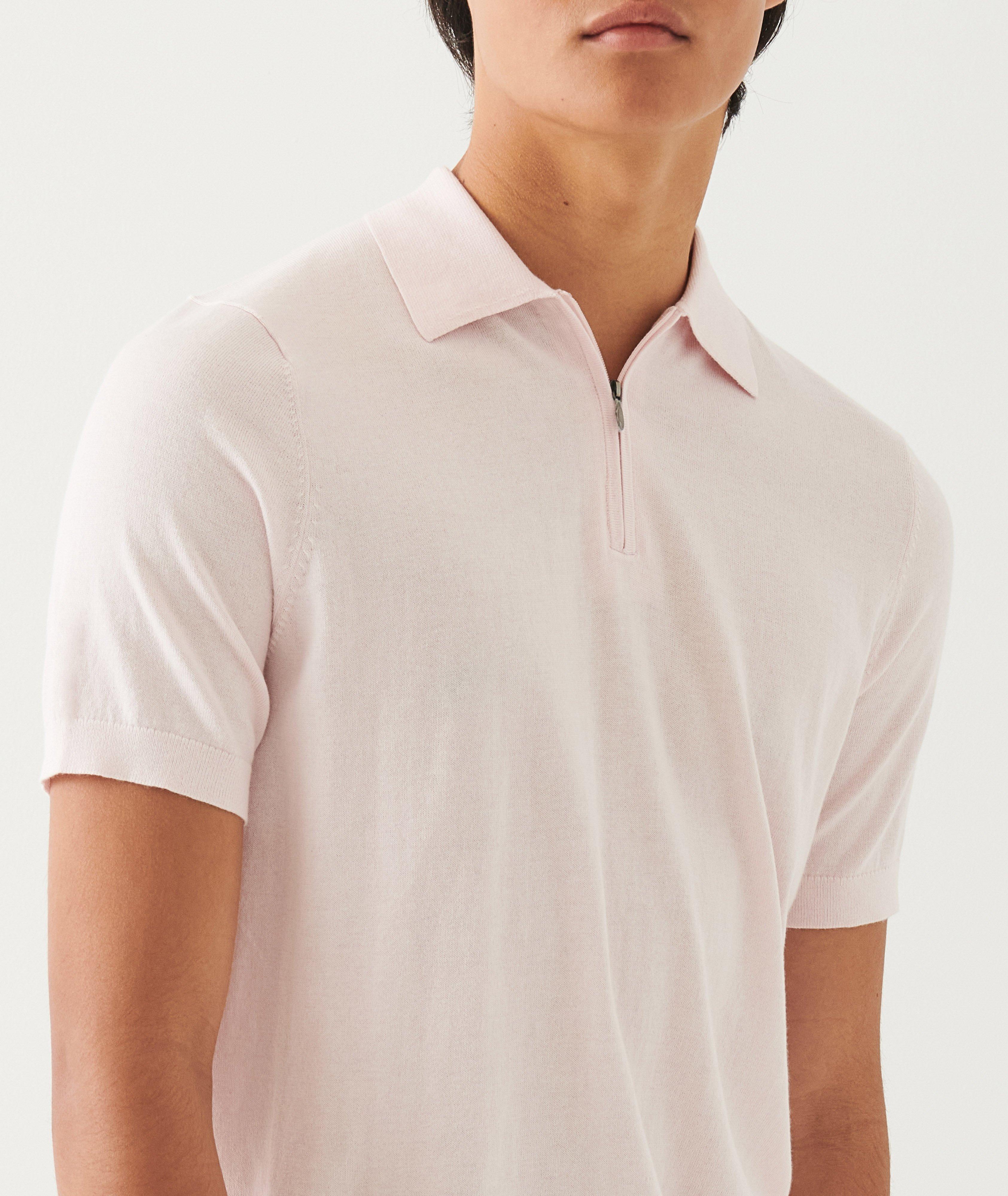 Cotton-Blend Zip Polo  image 4