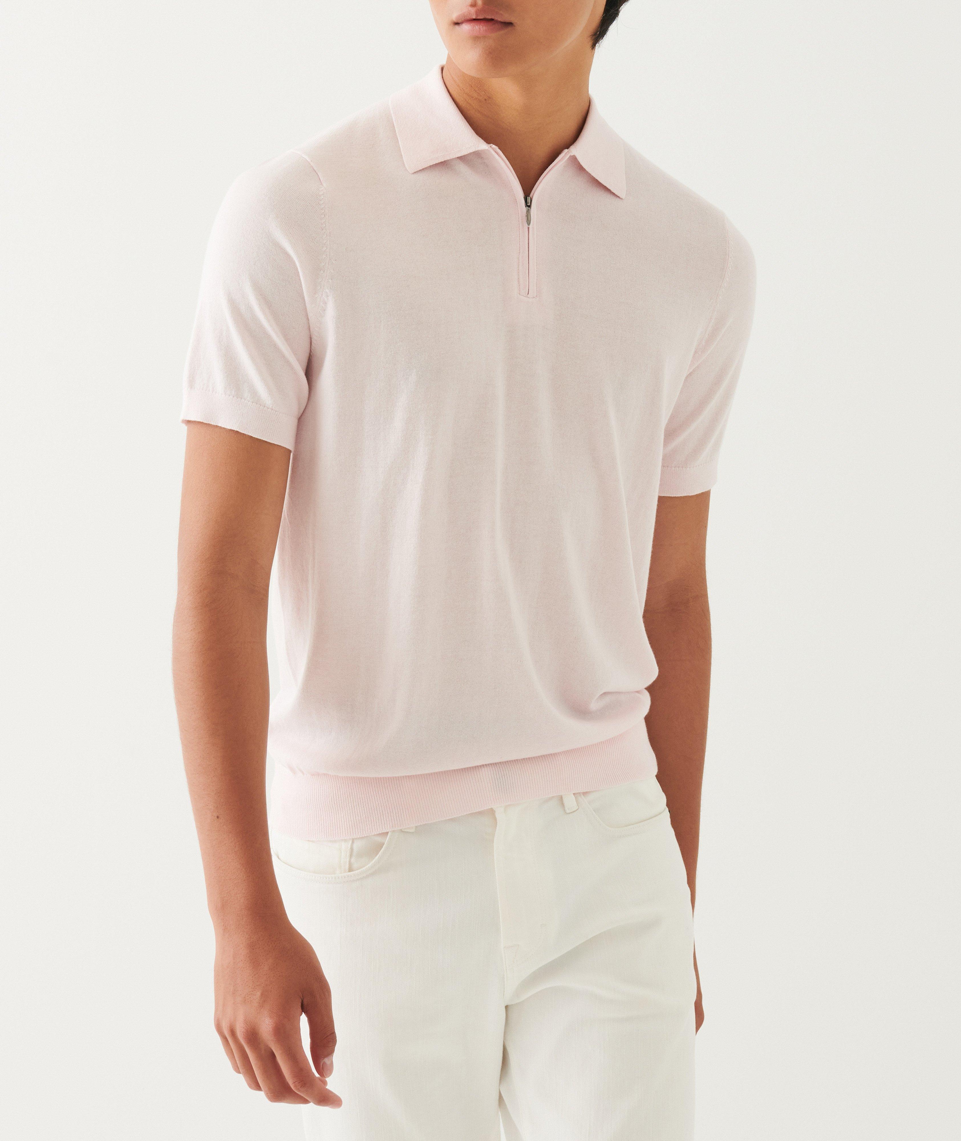 Cotton-Blend Zip Polo  image 5