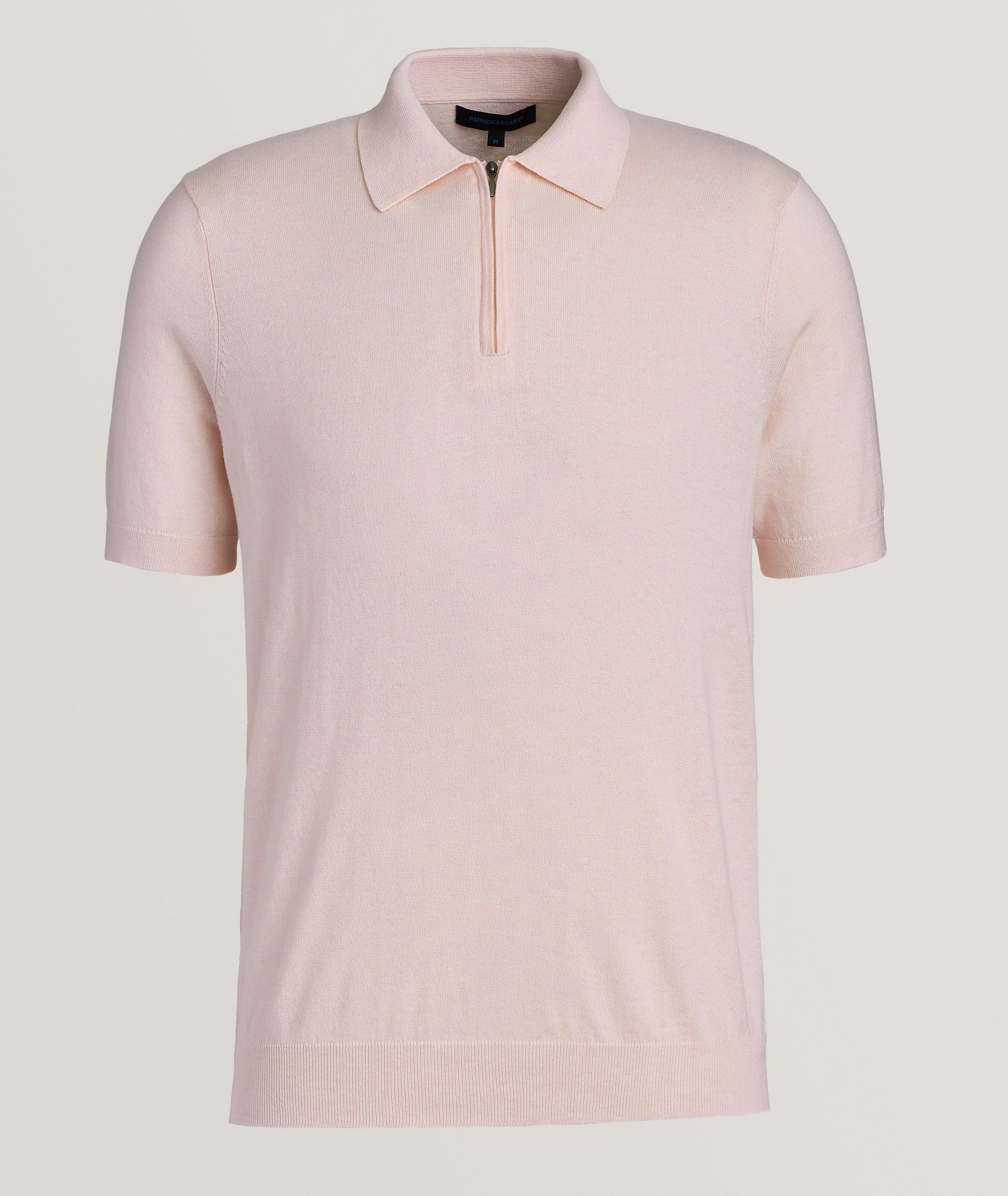 Cotton-Blend Zip Polo  image 0