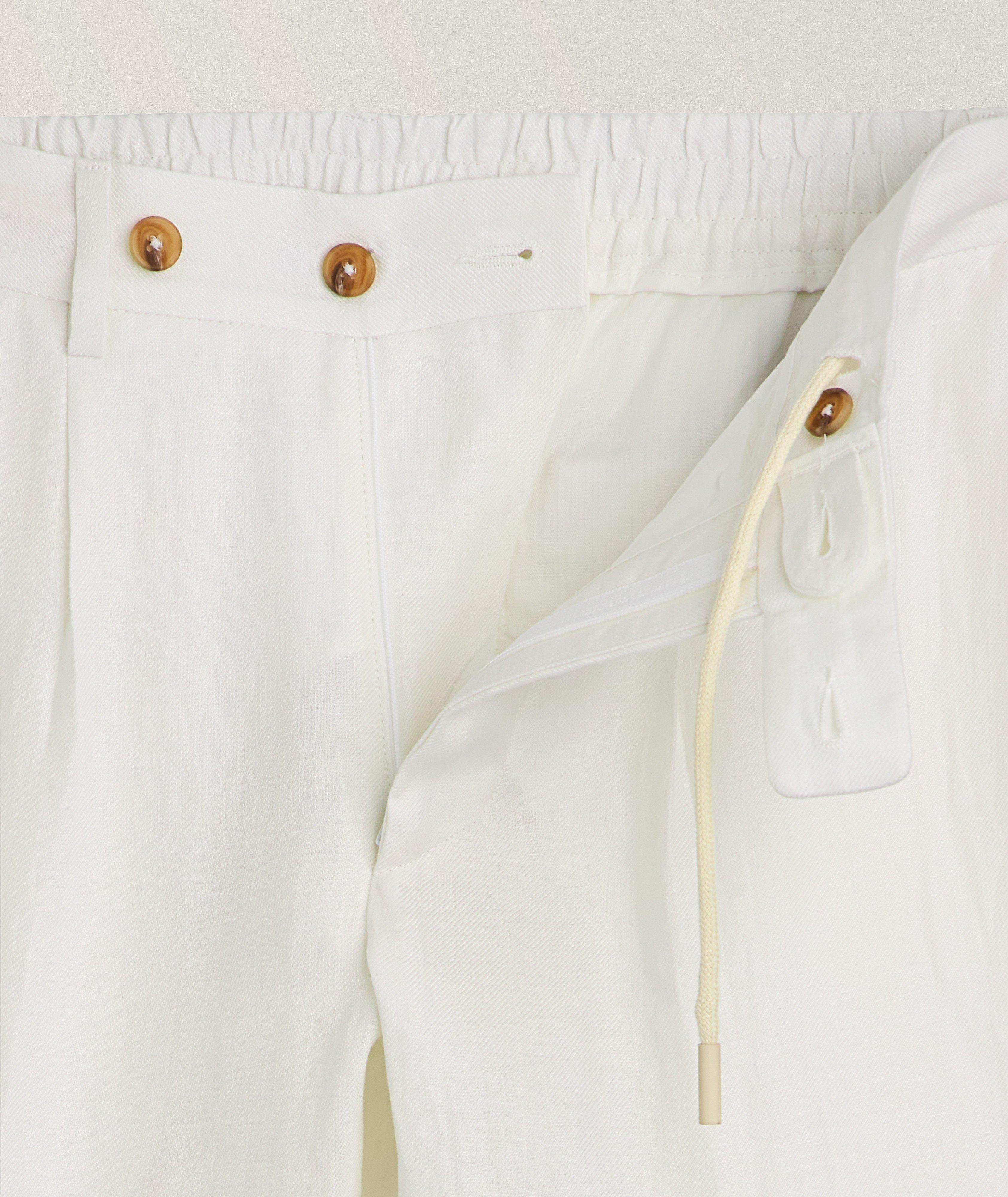 Linen Elasticized-Waist Pants image 1