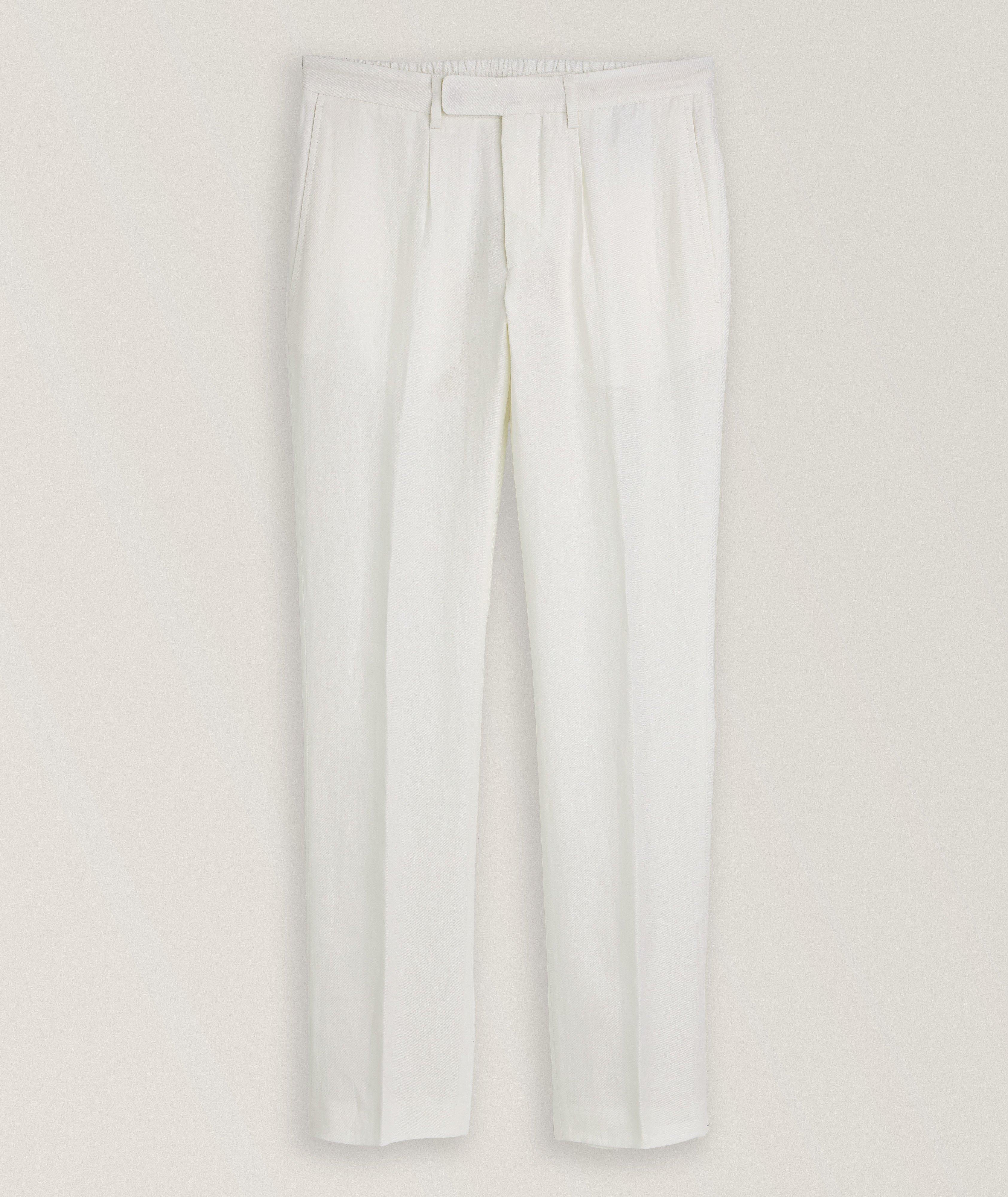 Patrick Assaraf Pantalon en lin à cordon