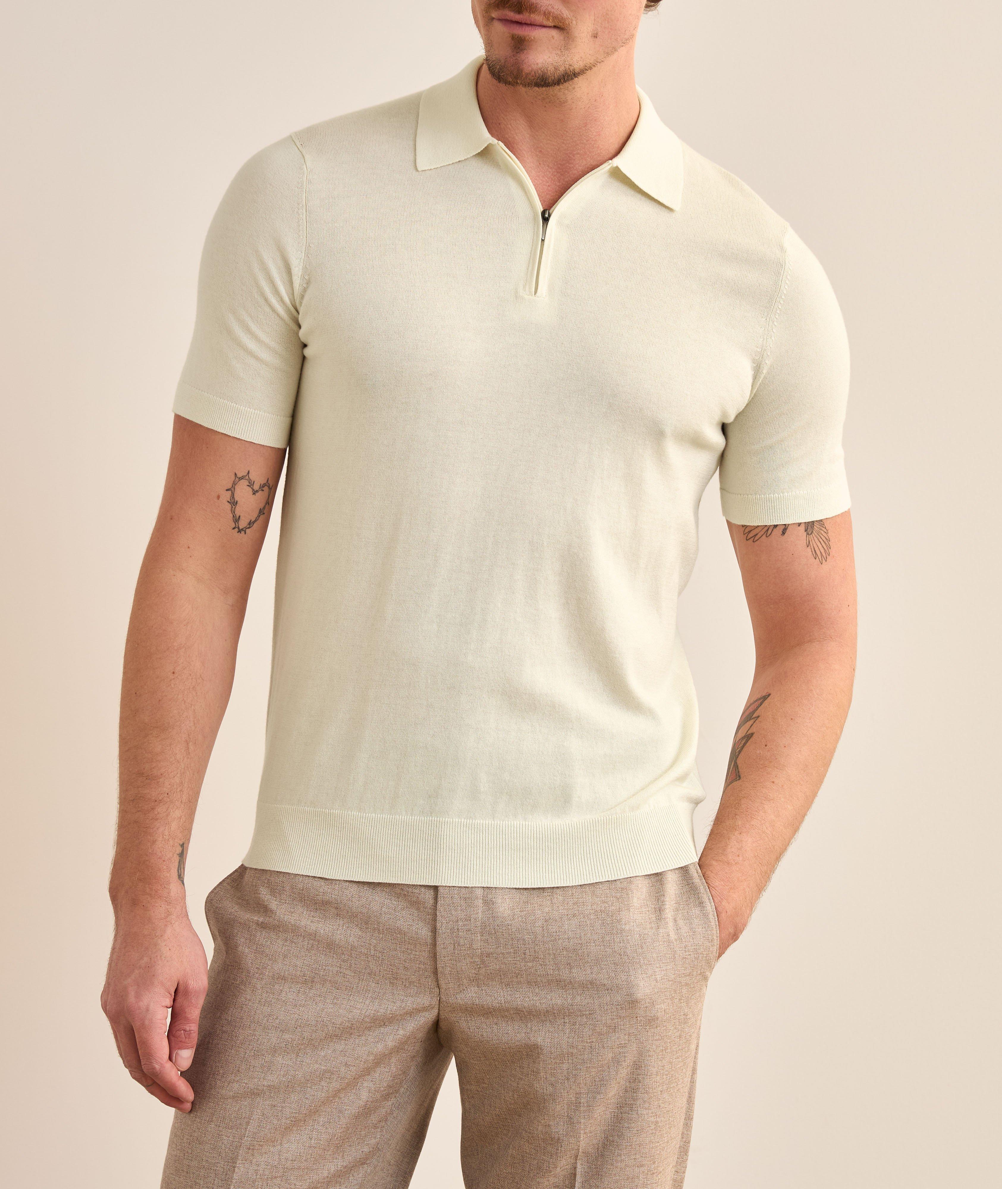 Cotton-Blend Quarter-Zip Polo    image 1