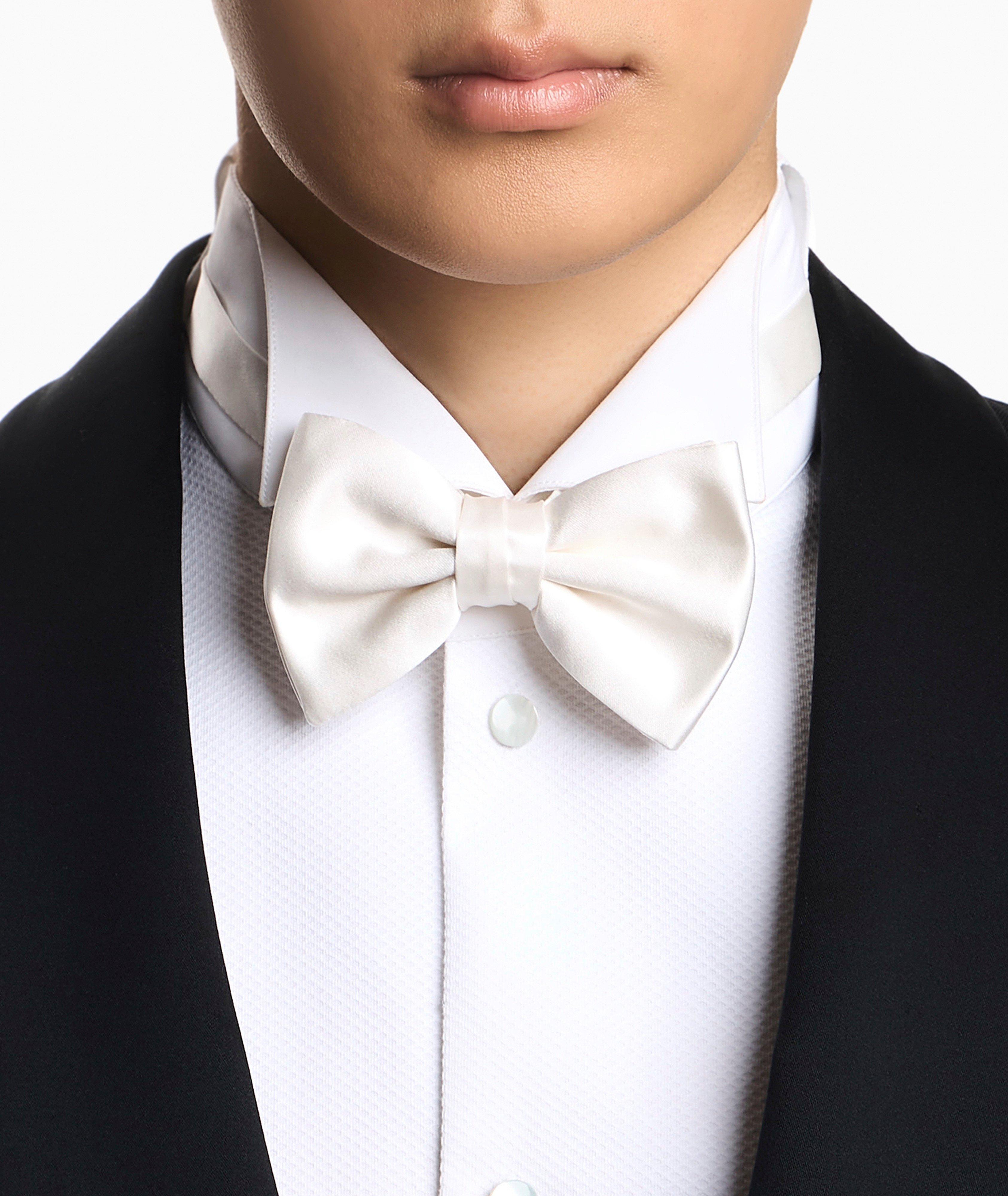 Micro-Textured Silk Bow Tie image 2