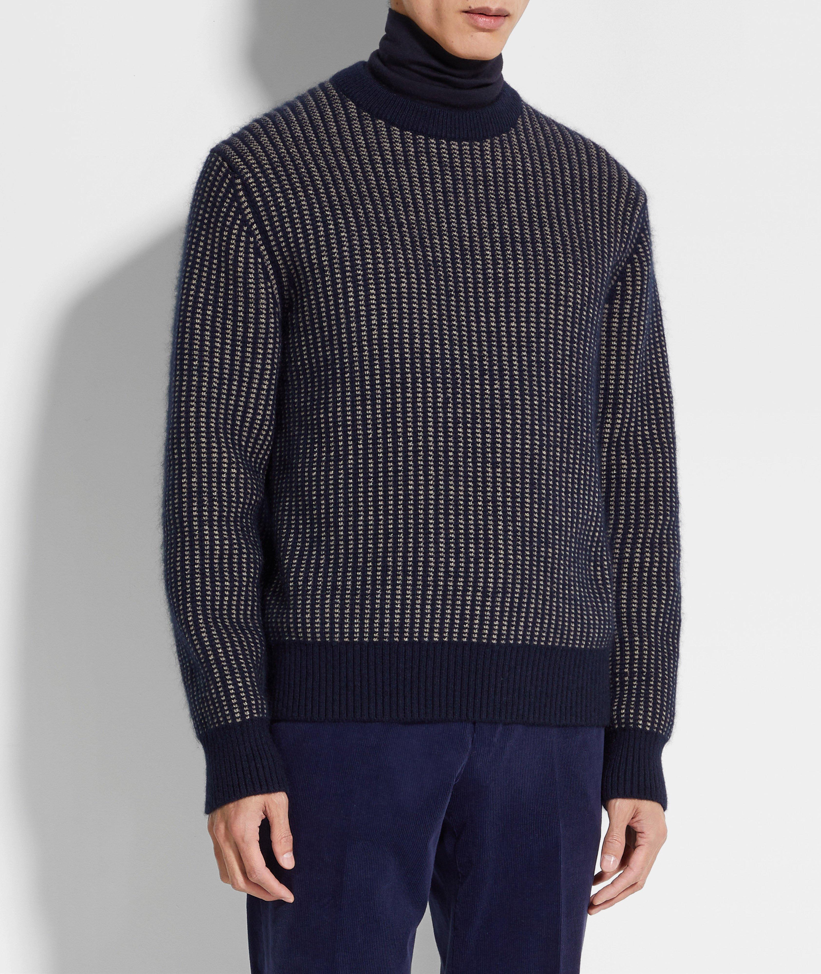 Stripe Cashmere-Blend Crewneck Sweater image 1