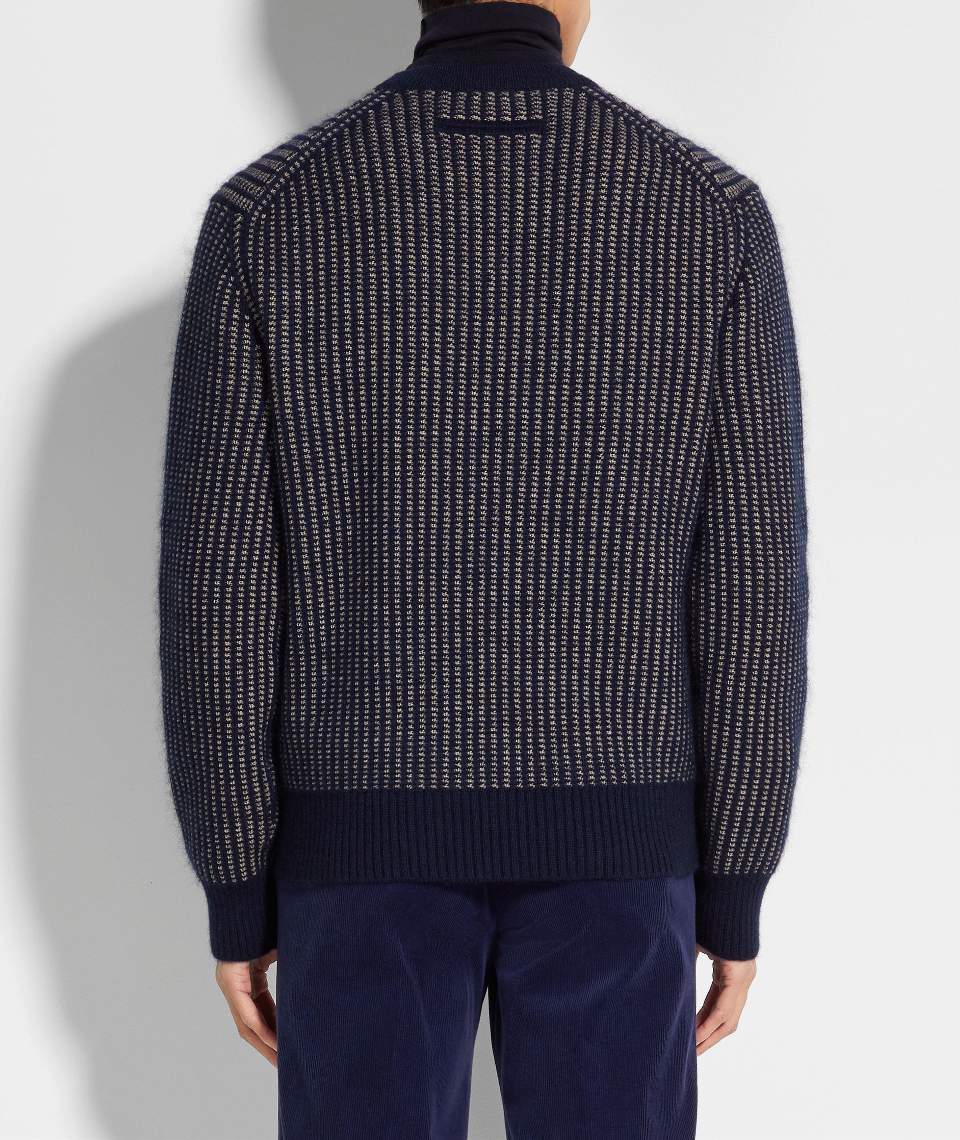 Stripe Cashmere-Blend Crewneck Sweater image 2