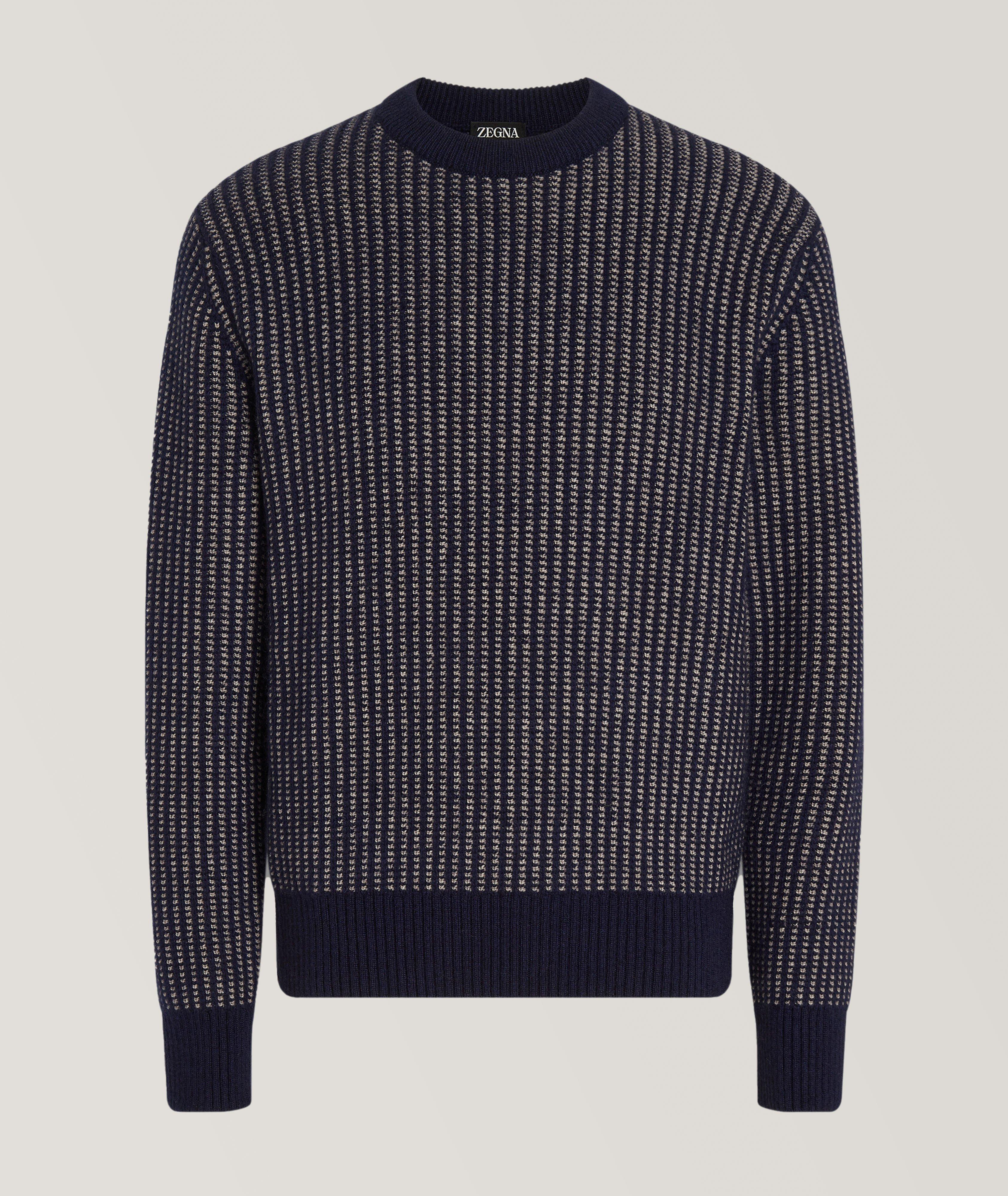 Stripe Cashmere-Blend Crewneck Sweater image 0