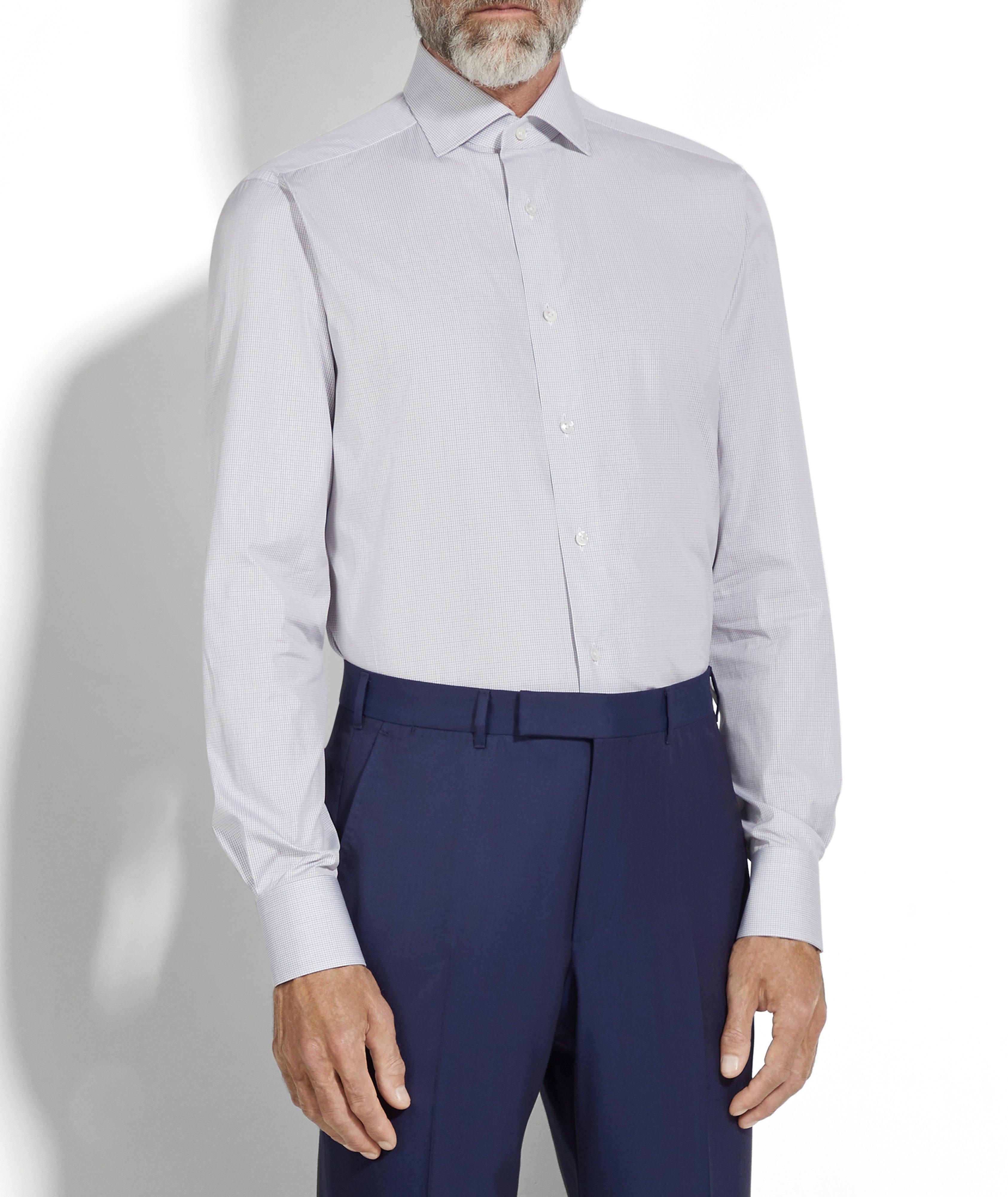Micro-Check Centroventimilia Cotton Dress Shirt image 1