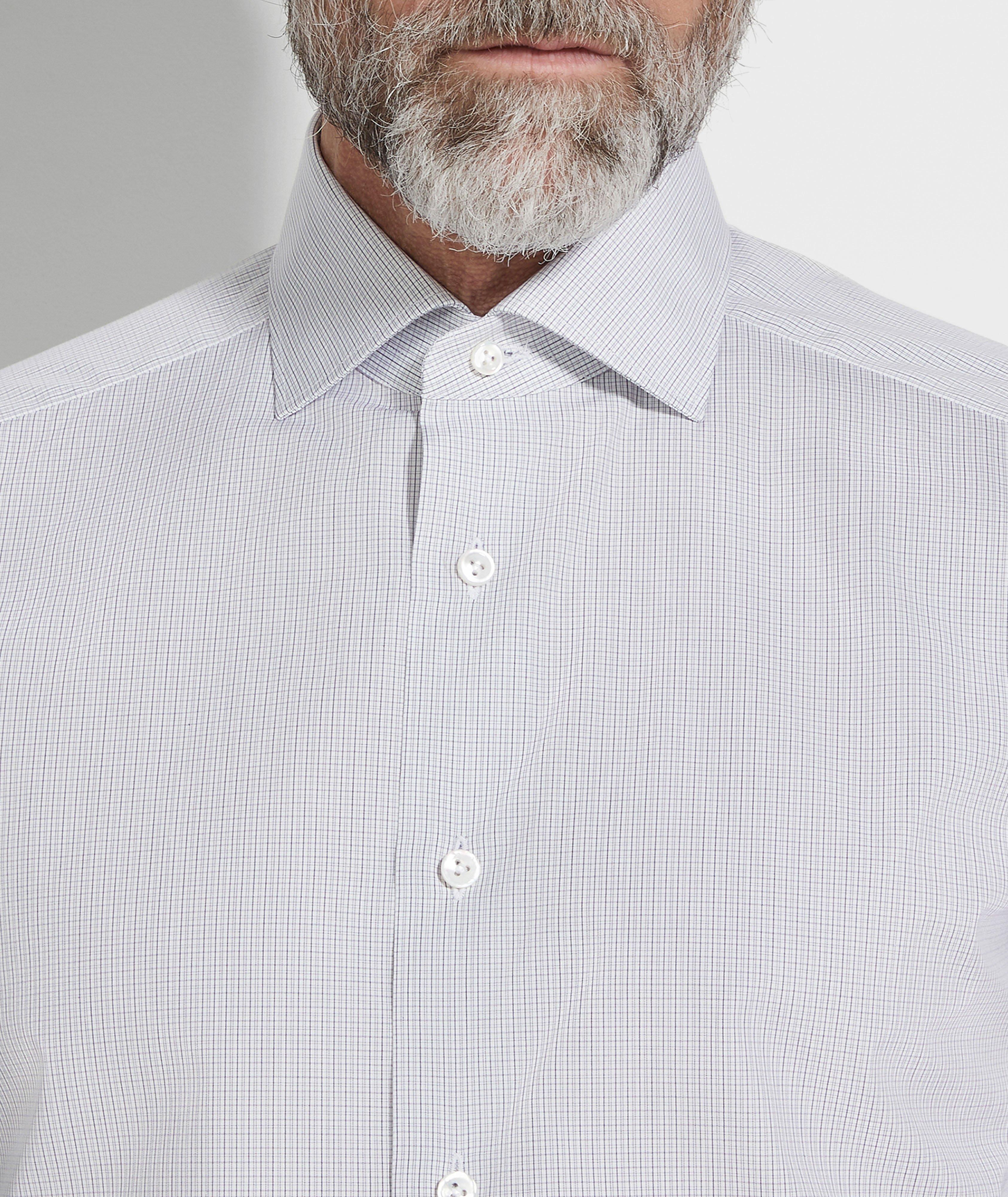 Micro-Check Centroventimilia Cotton Dress Shirt image 3