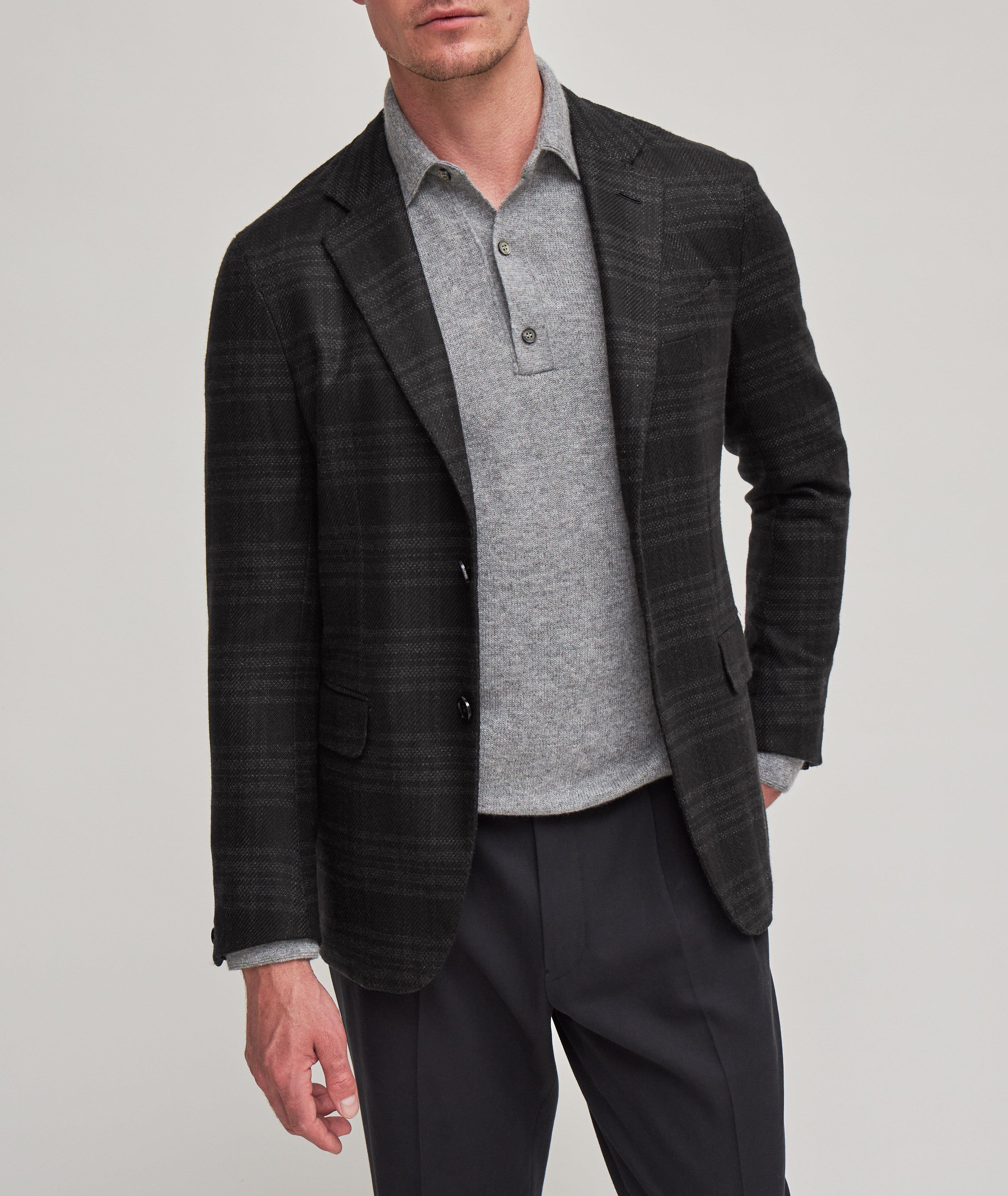 Prince of Wales Cashmere Silk-Stretch Sport Jacket image 1