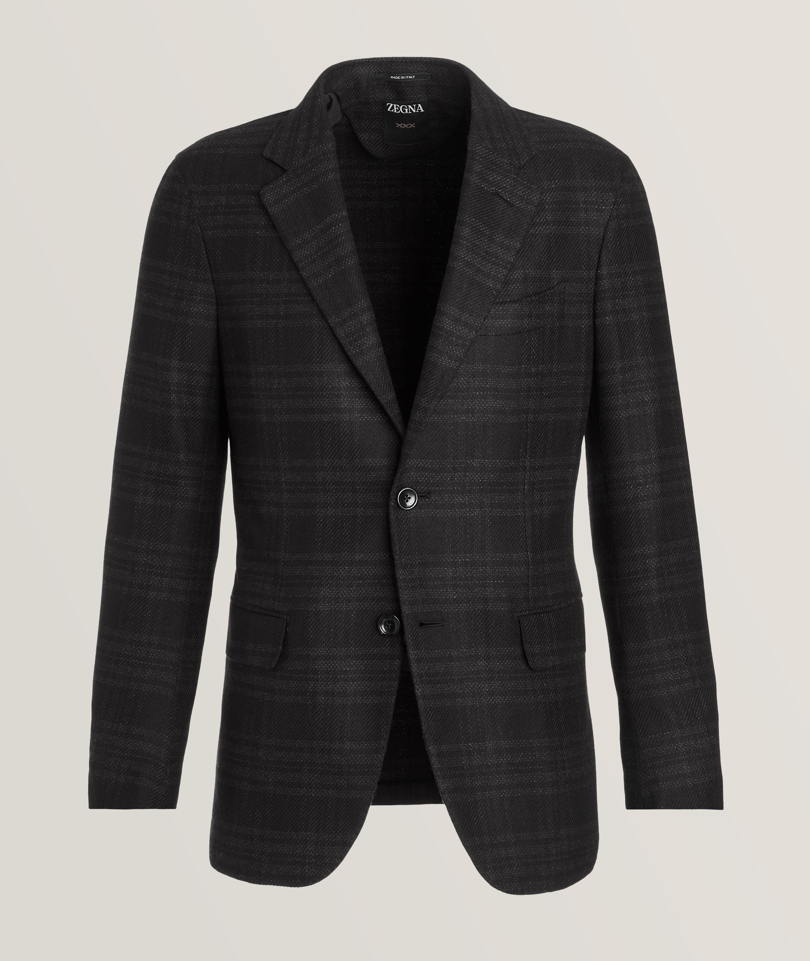 Prince of Wales Cashmere Silk-Stretch Sport Jacket image 0