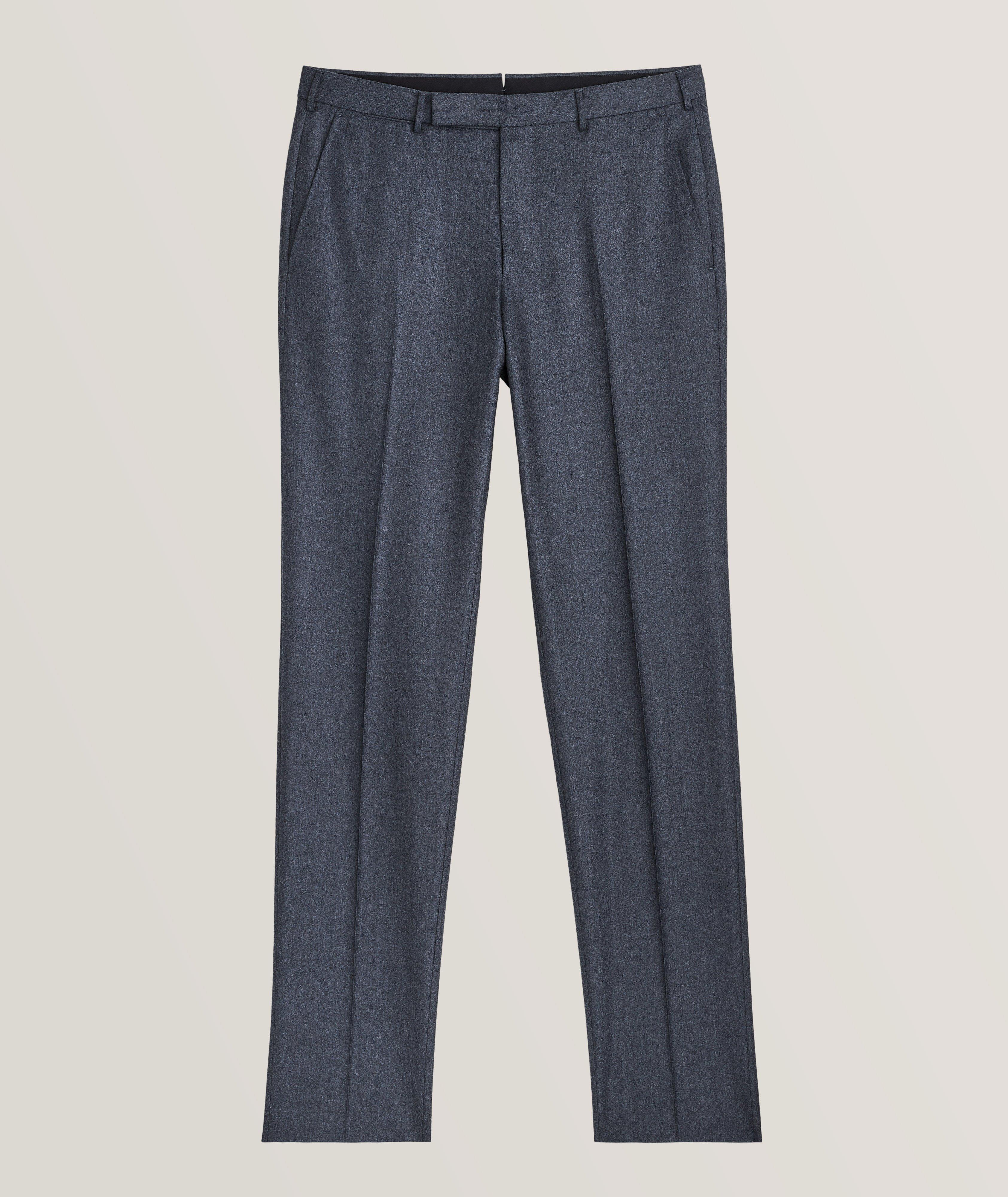 Zegna Pantalon habillé en laine chinée