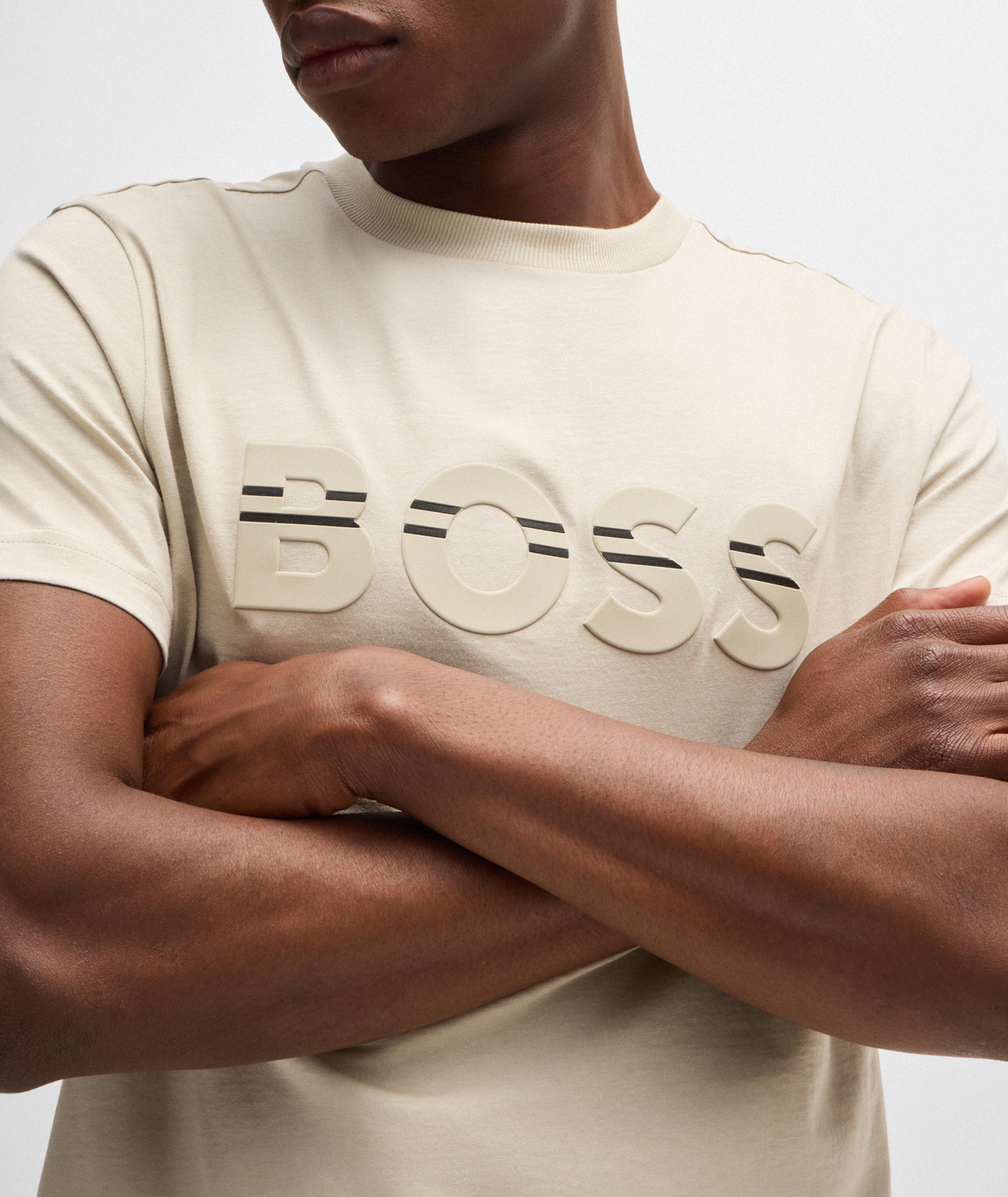T-shirt en coton avec logo rayé image 3