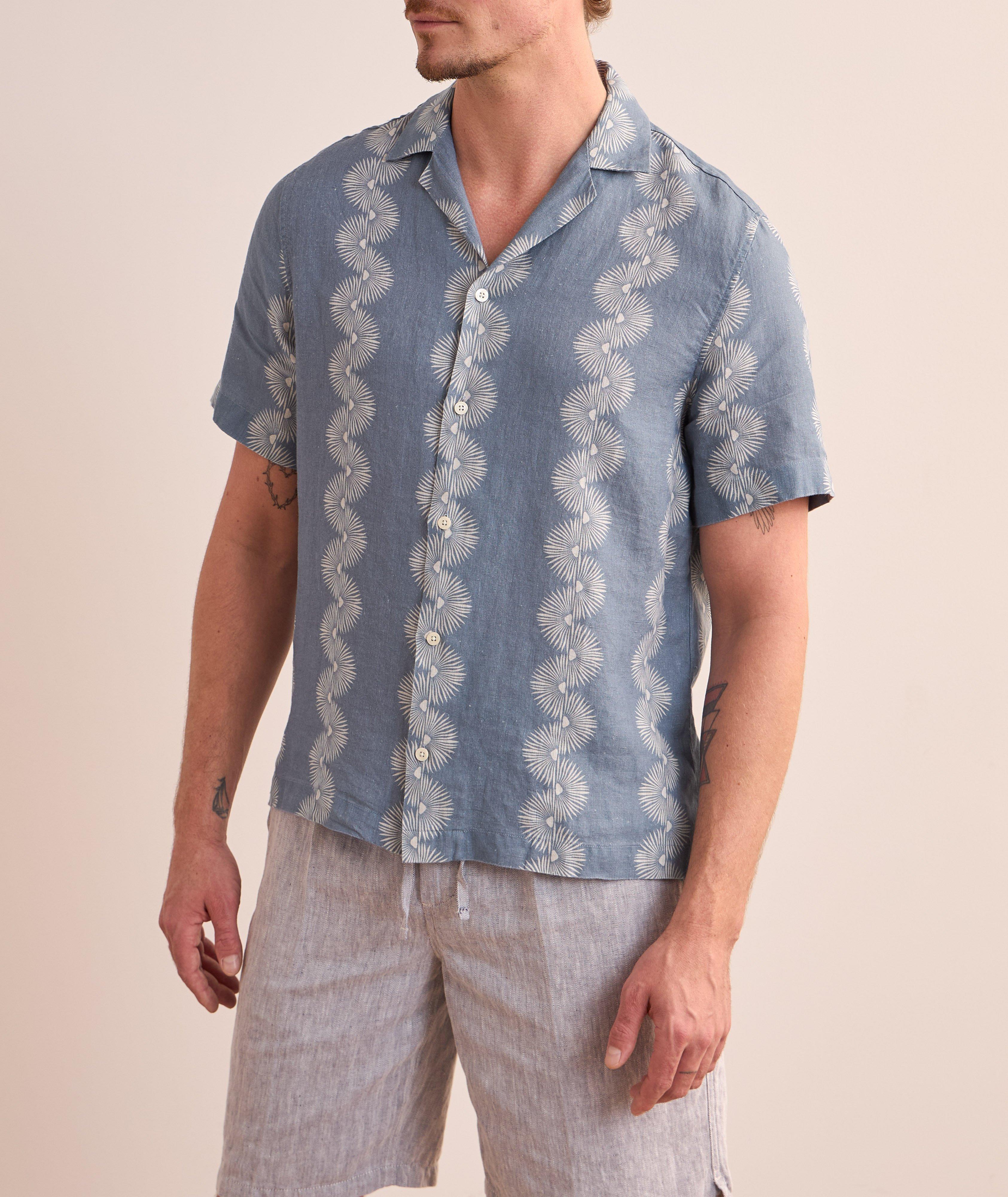 Roberto Copa Geo Wave Linen Shirt image 1