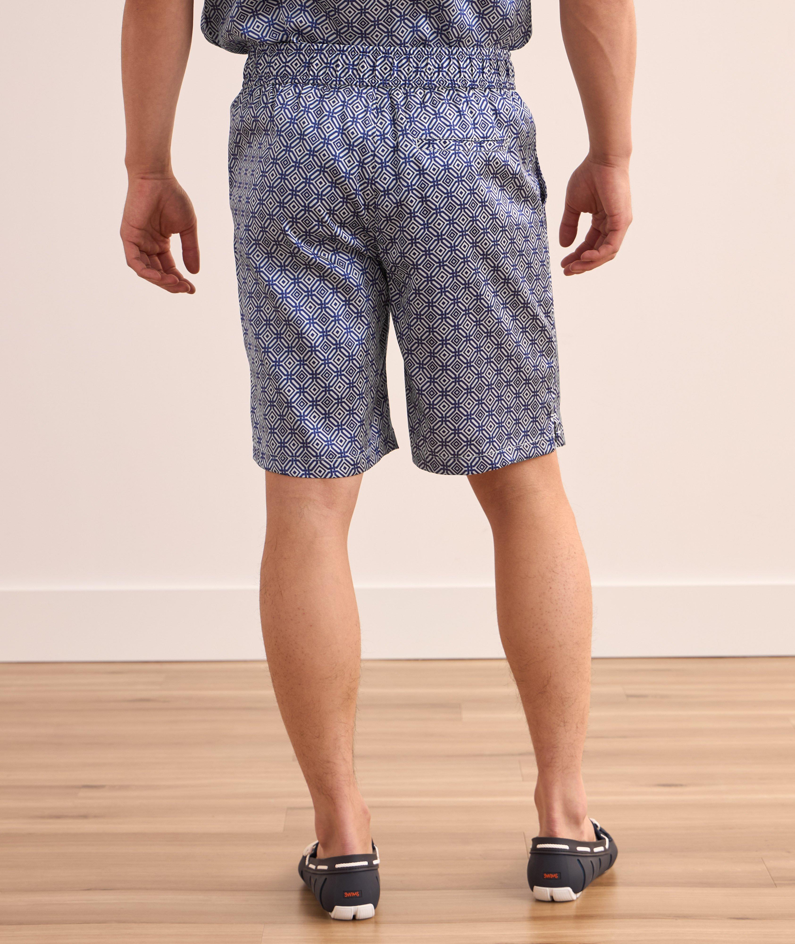 Short en soie extensible à motif géométrique image 2
