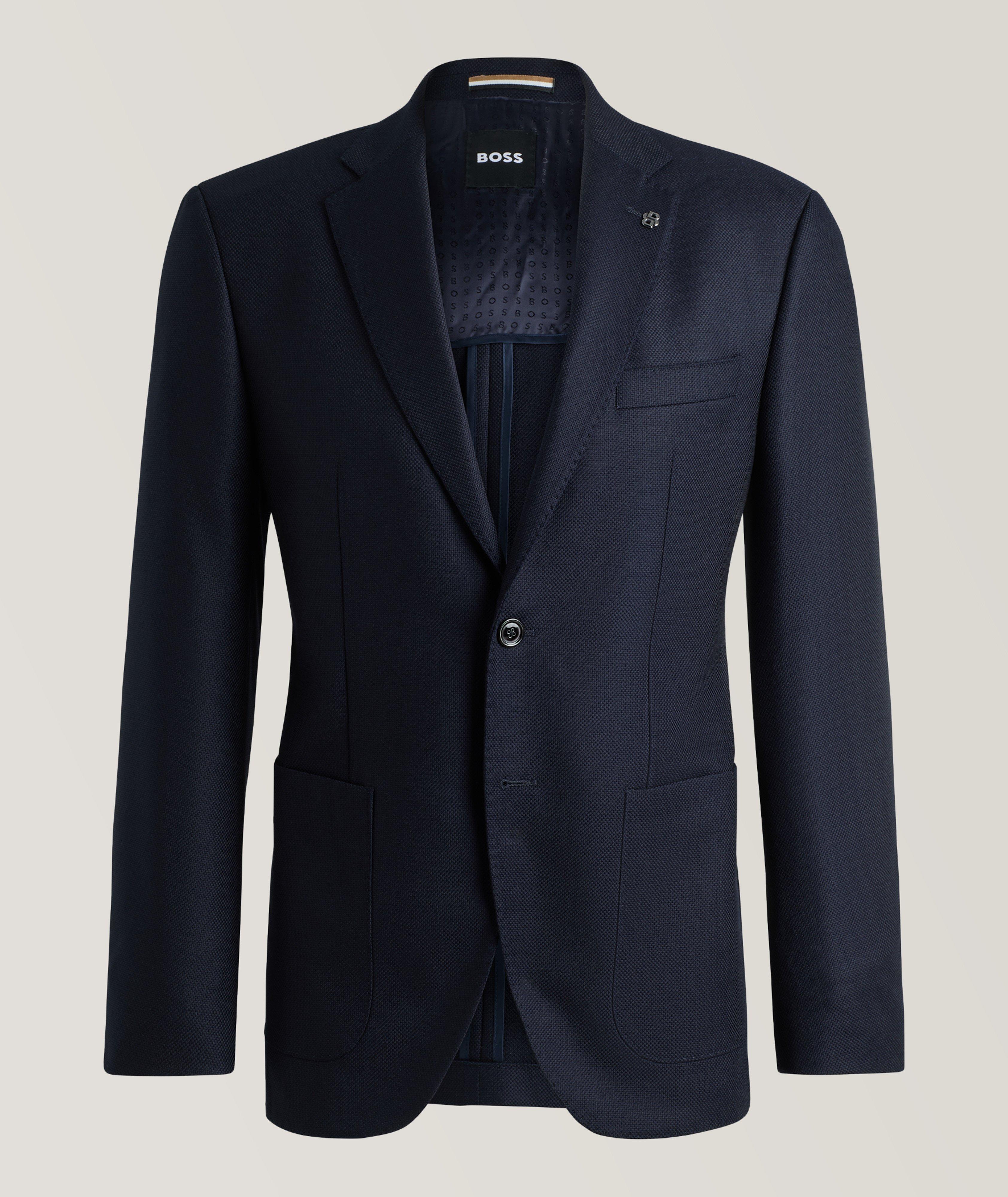 Micro-Patterned Stretch-Wool Sport Jacket  image 0