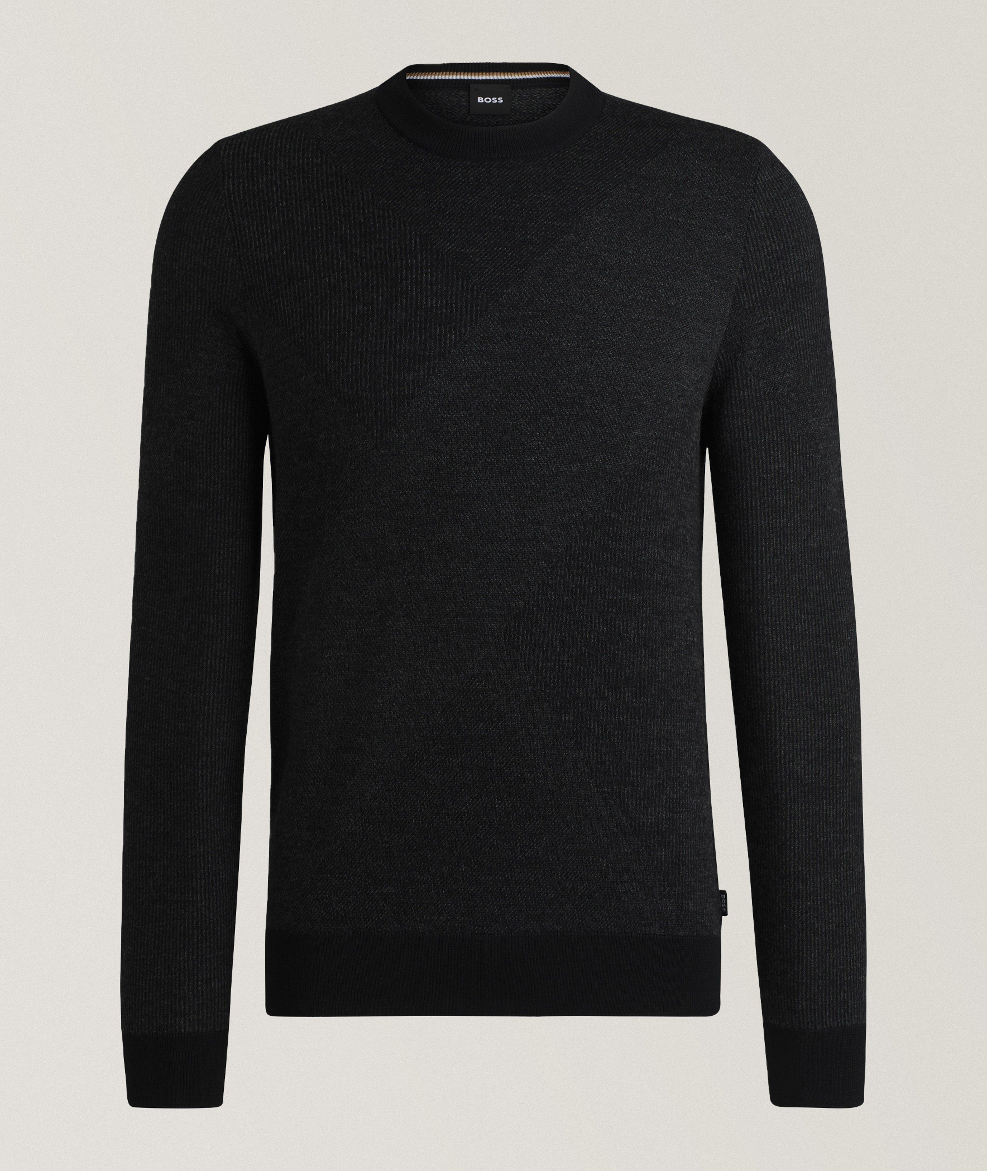 Ecalus Two-Tone Jacquard Wool Sweater  image 0